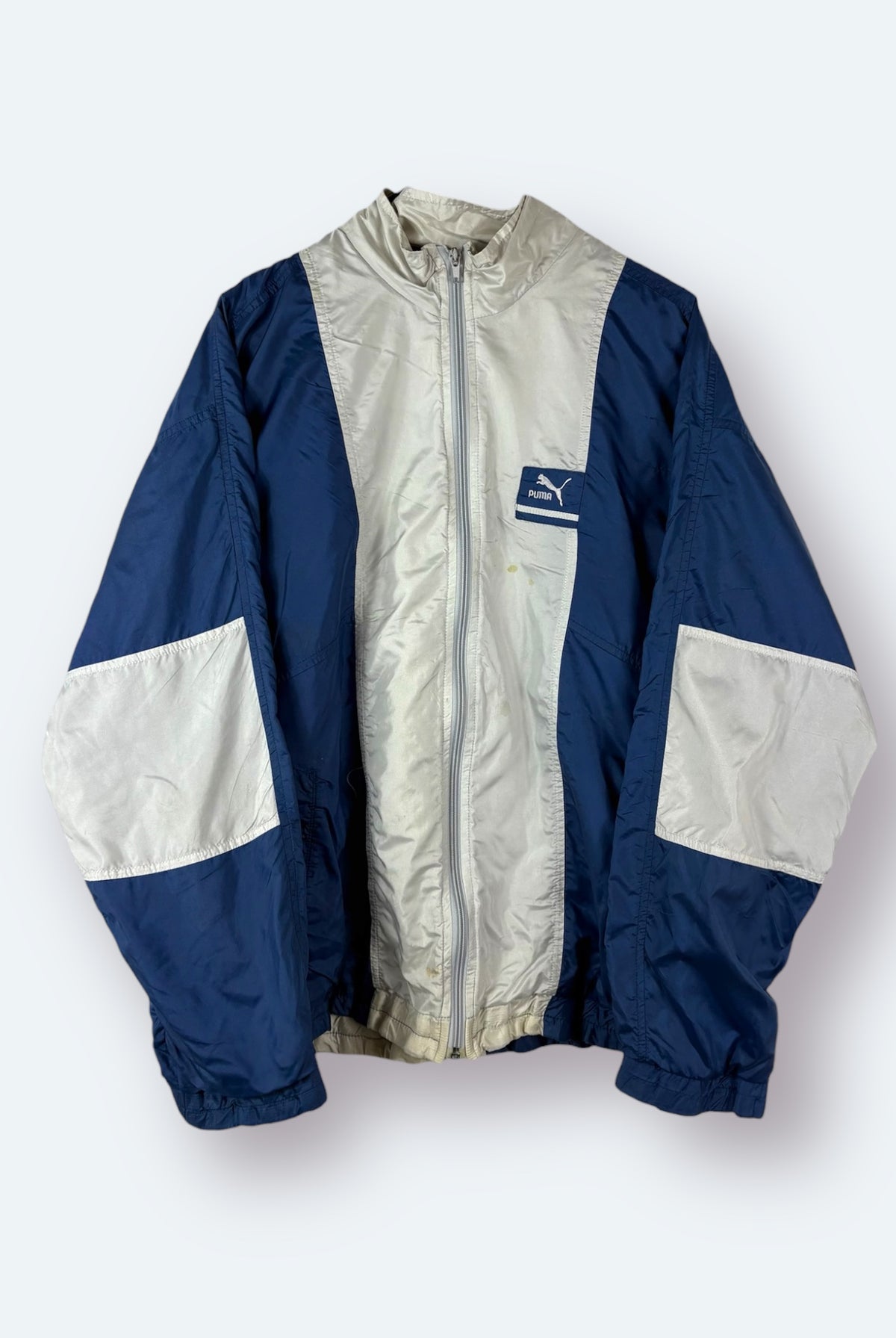 Puma 90s Vintage Trainingsjacke Weiß Blau M - Vinverse