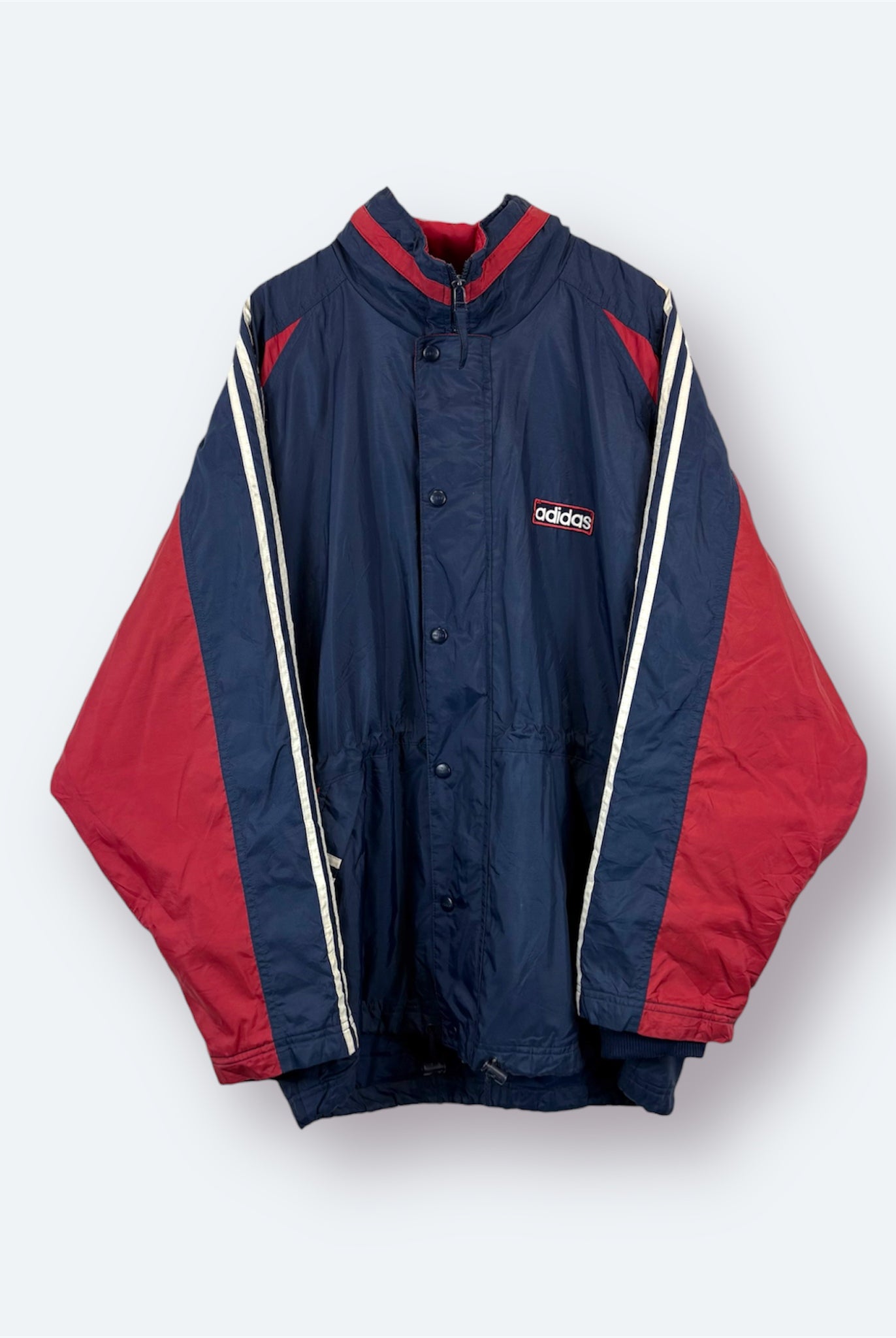 Adidas 90s Vintage Jacke Übergang gepuffert Blau Rot XL - Vinverse