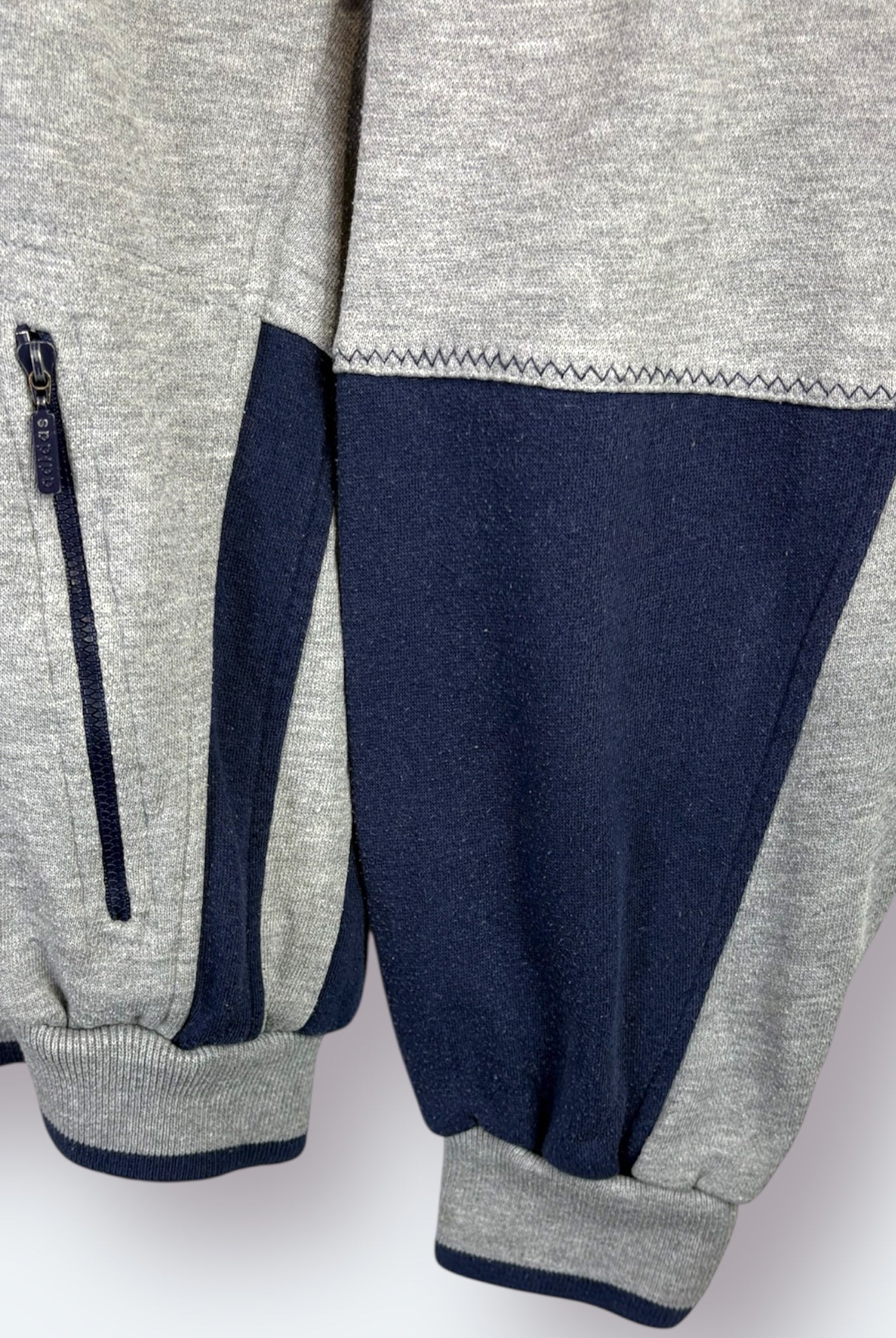 Adidas 90s Vintage Sweatjacke Grau Marineblau M - Vinverse