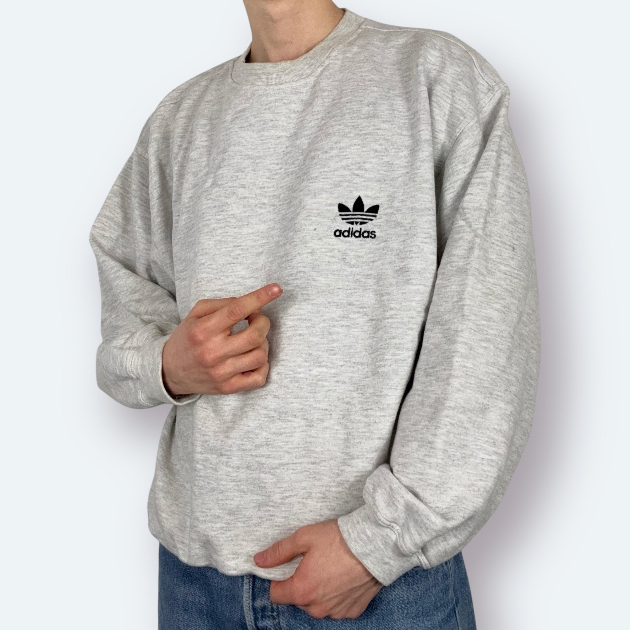 Adidas 90s Vintage Sweater Grau L - Vinverse