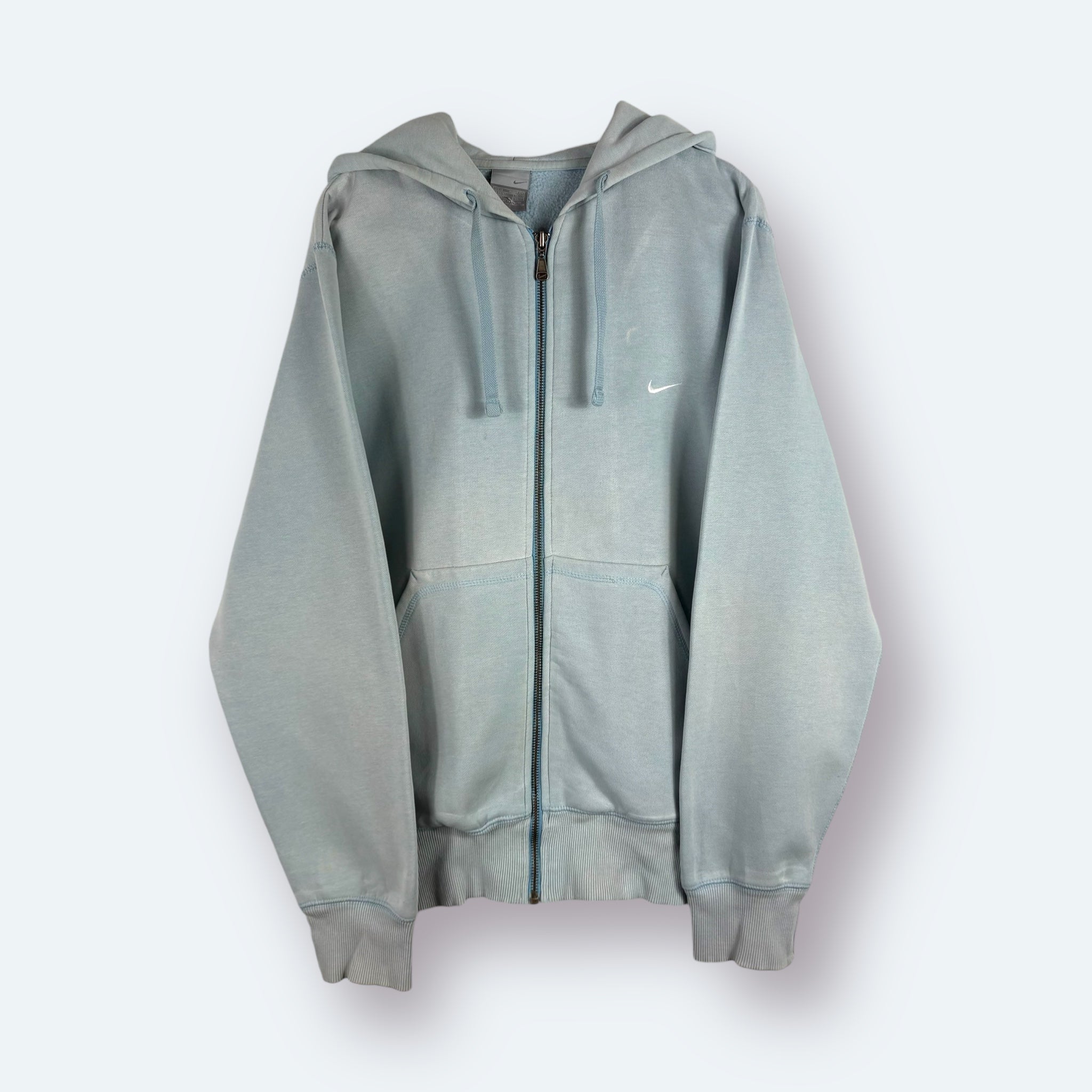 Nike 2000s Washed Zip Hoodie Hellblau M - Vinverse