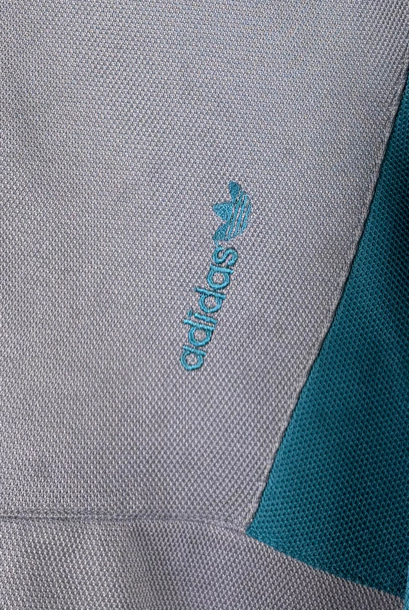 Adidas 80s Vintage Trainingsjacke Grau Türkis XL - Vinverse