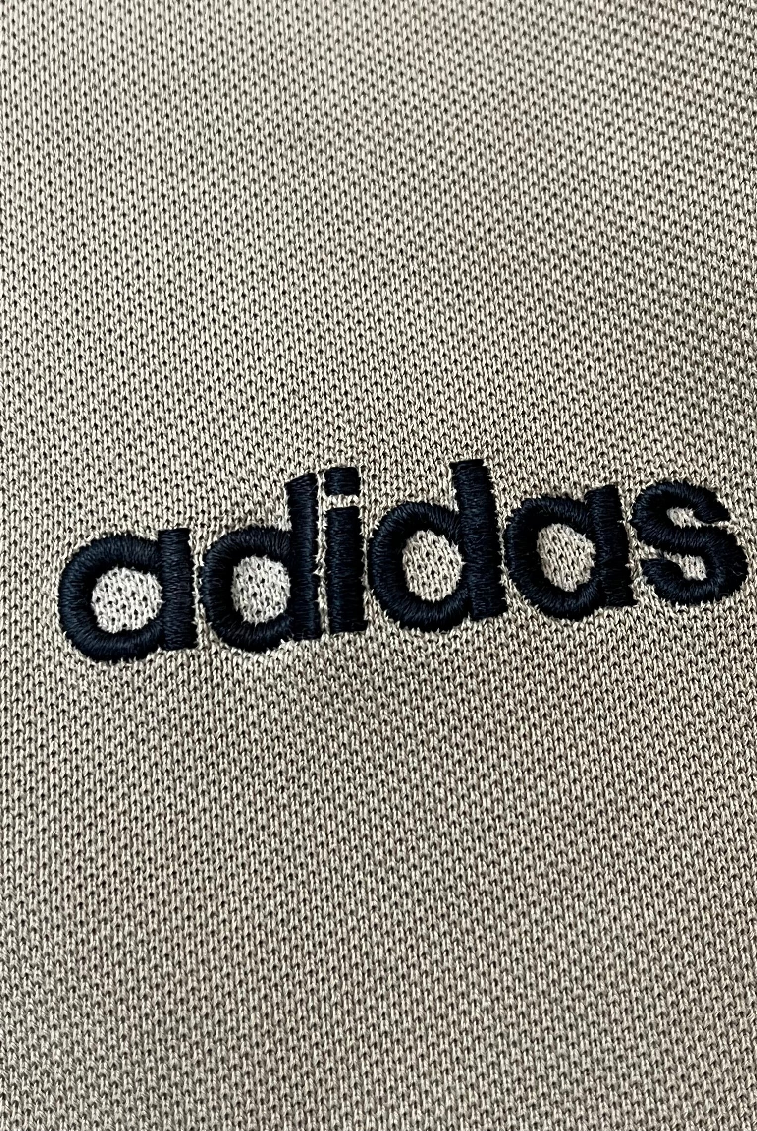 Adidas 2000er Polo Shirt bestickt Beige L - Vinverse