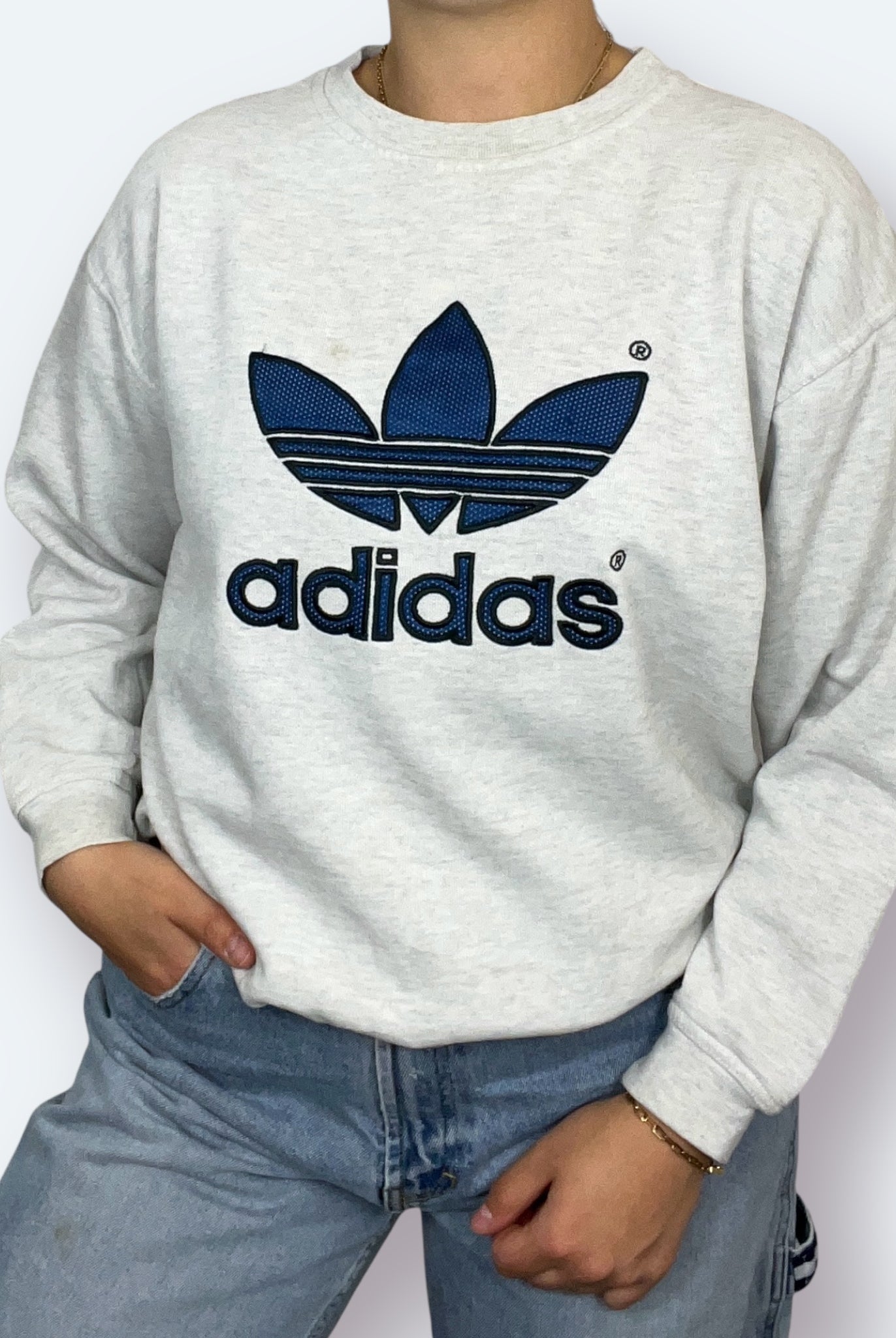 Adidas 80er Vintage Sweater Grau S - Vinverse