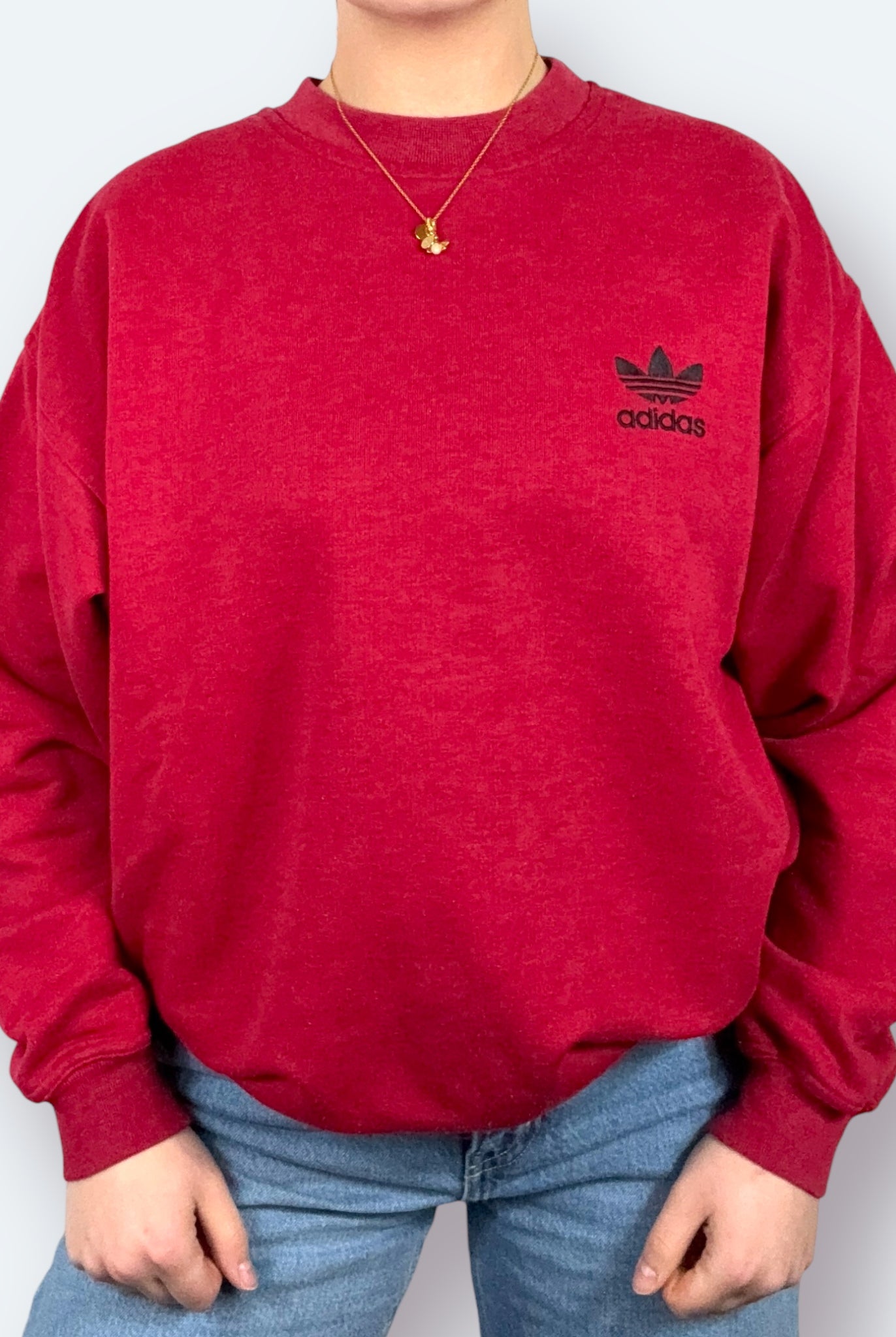 Adidas 90s Vintage Sweater Rot L - Vinverse