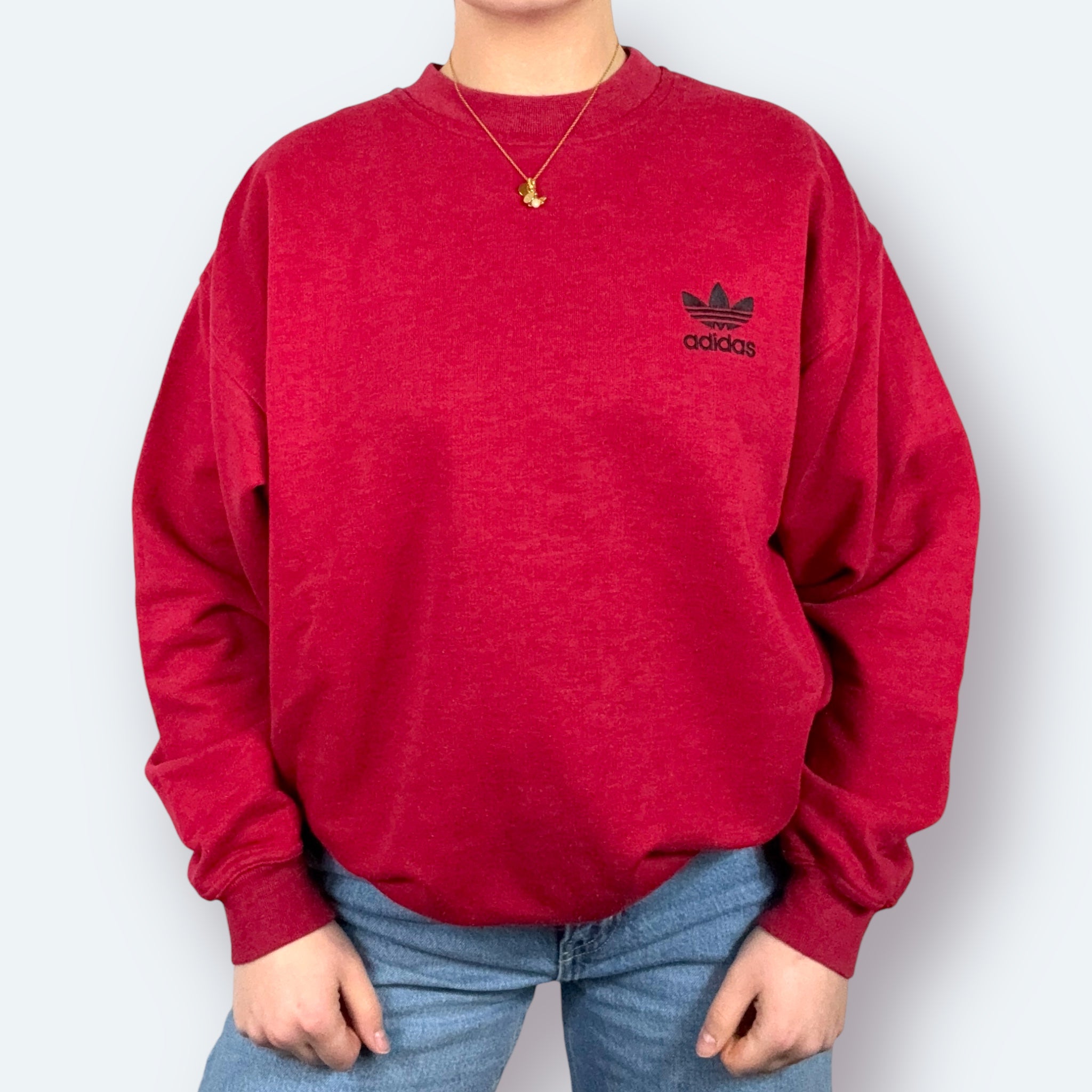 Adidas 90s Vintage Sweater Rot L - Vinverse
