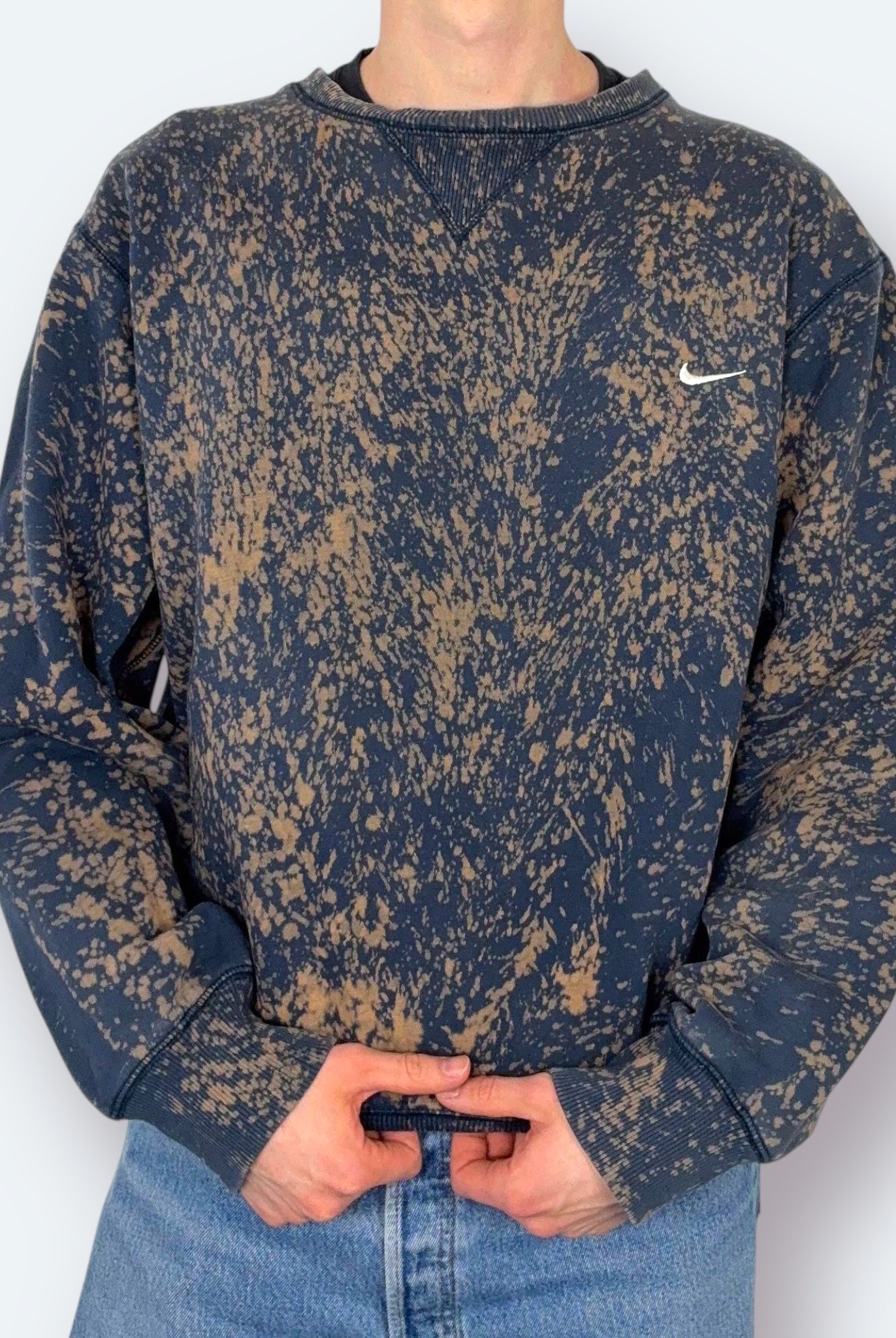 Nike 2000s Re:Bleach Sweater Blau Beige L - Vinverse