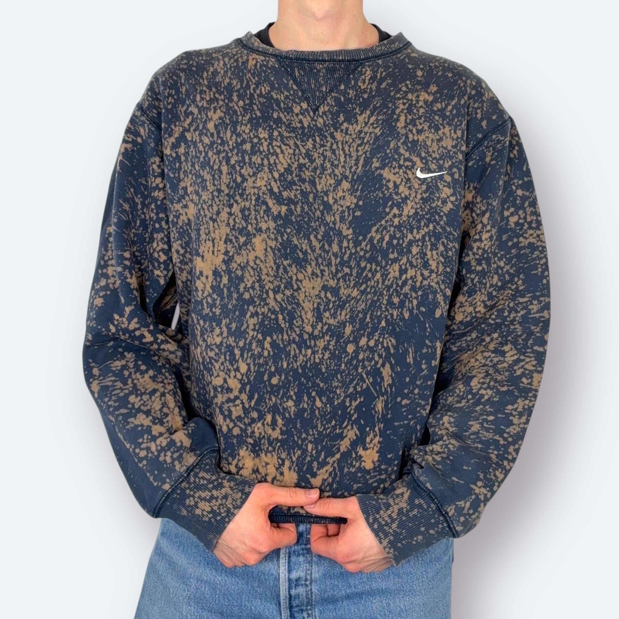 Nike 2000s Re:Bleach Sweater Blau Beige L - Vinverse