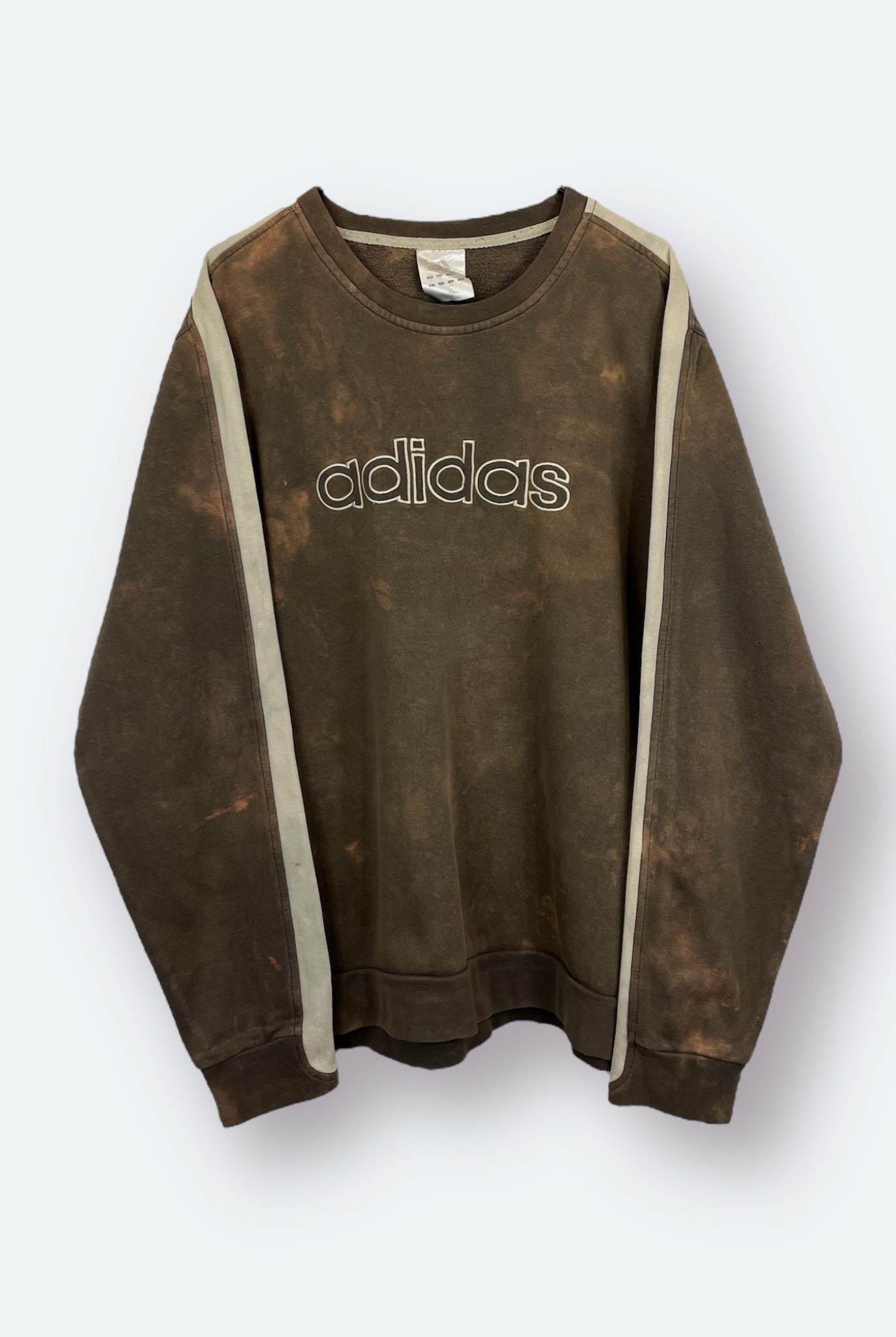 Adidas 2000er Sweater Braun Gebleicht Sticklogo L - Vinverse