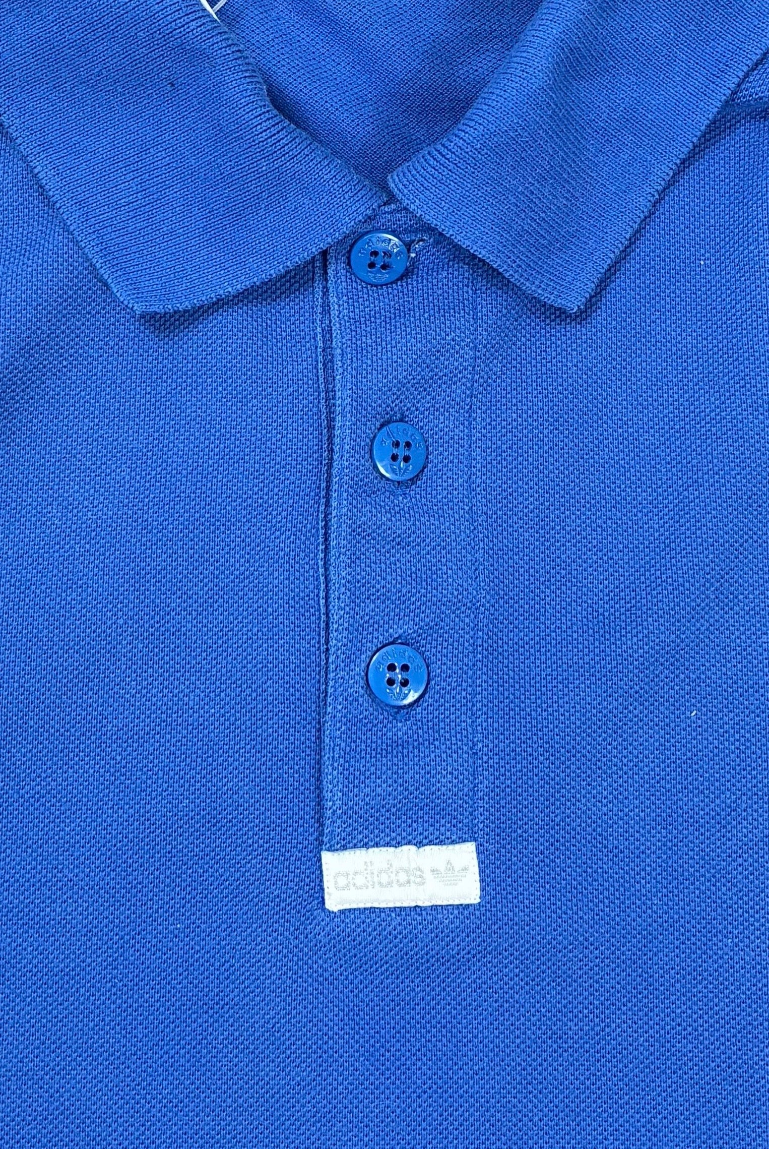 Adidas 80er Vintage Polo Shirt bestickt Blau M - Vinverse