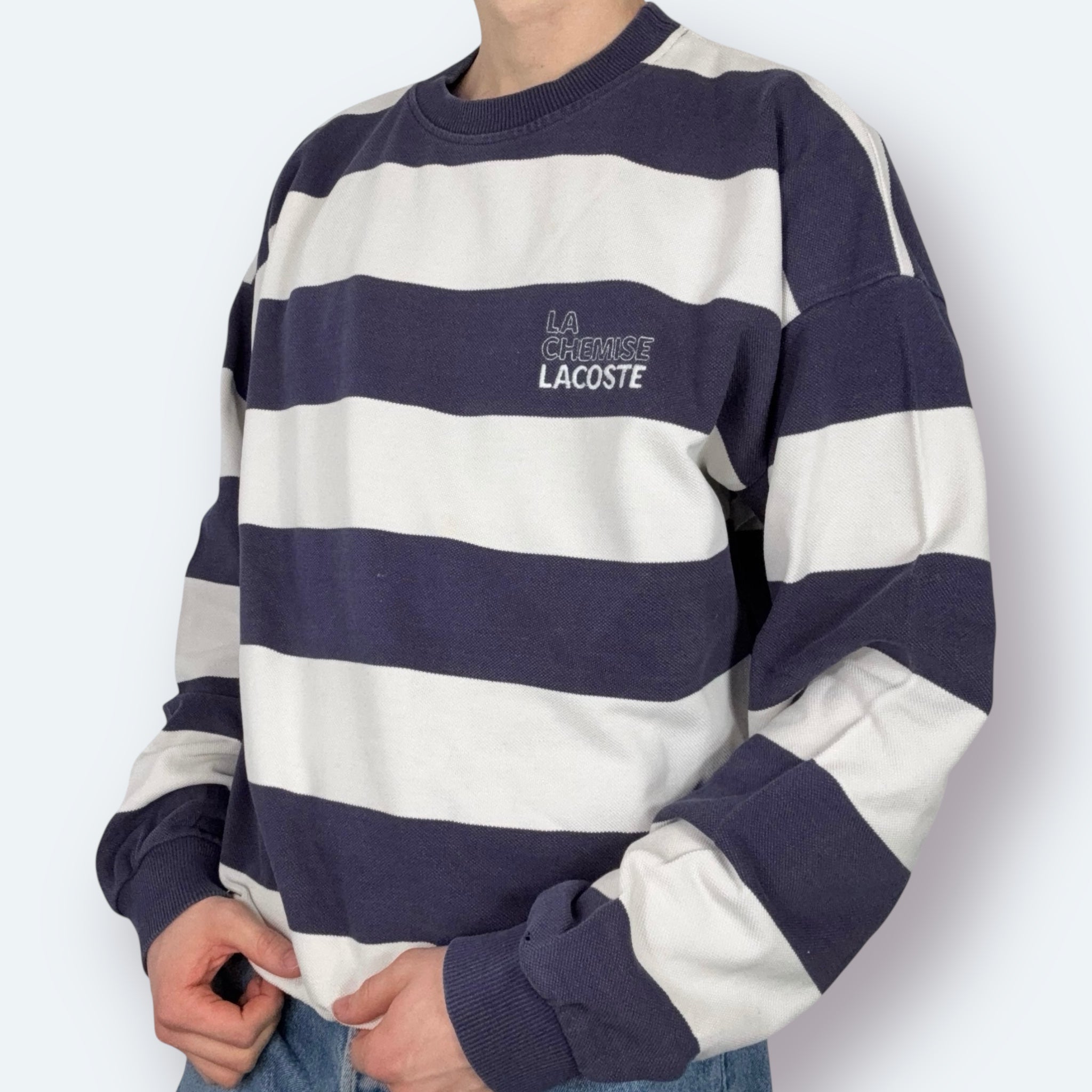 Lacoste 90s Vintage Sweater Lila Weiß M - Vinverse