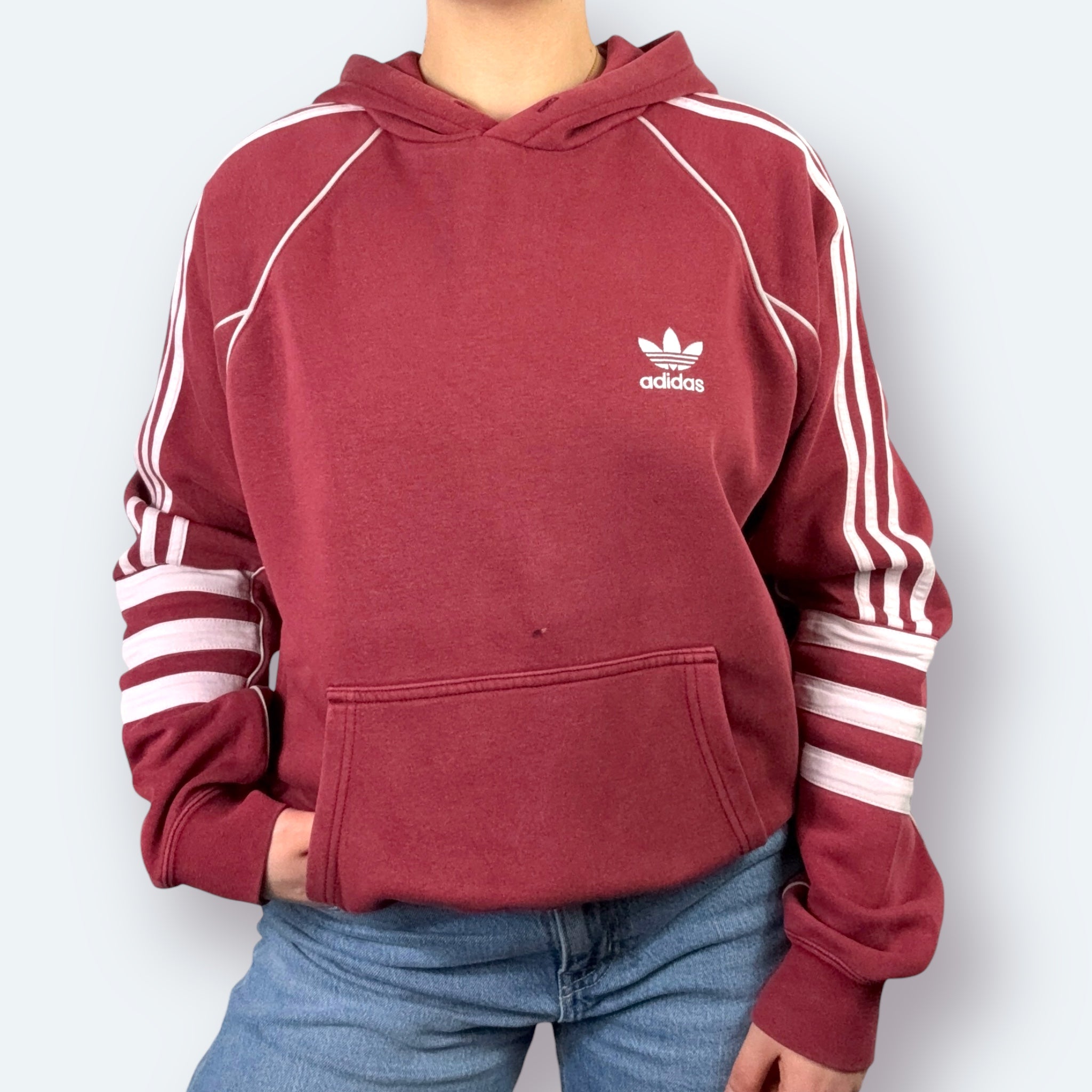 Adidas Trefoil Retro Hoodie Rot S - Vinverse