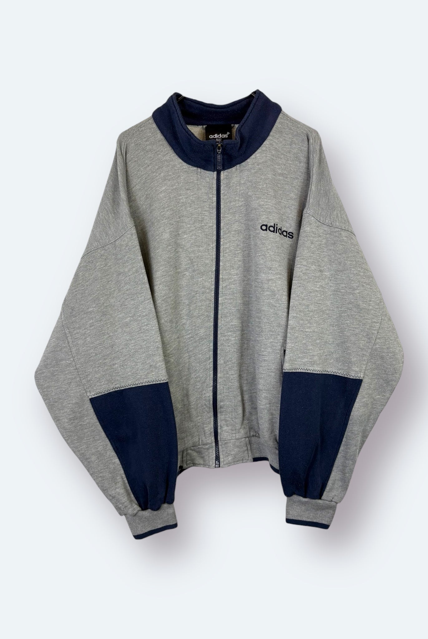 Adidas 90s Vintage Sweatjacke Grau Marineblau M - Vinverse