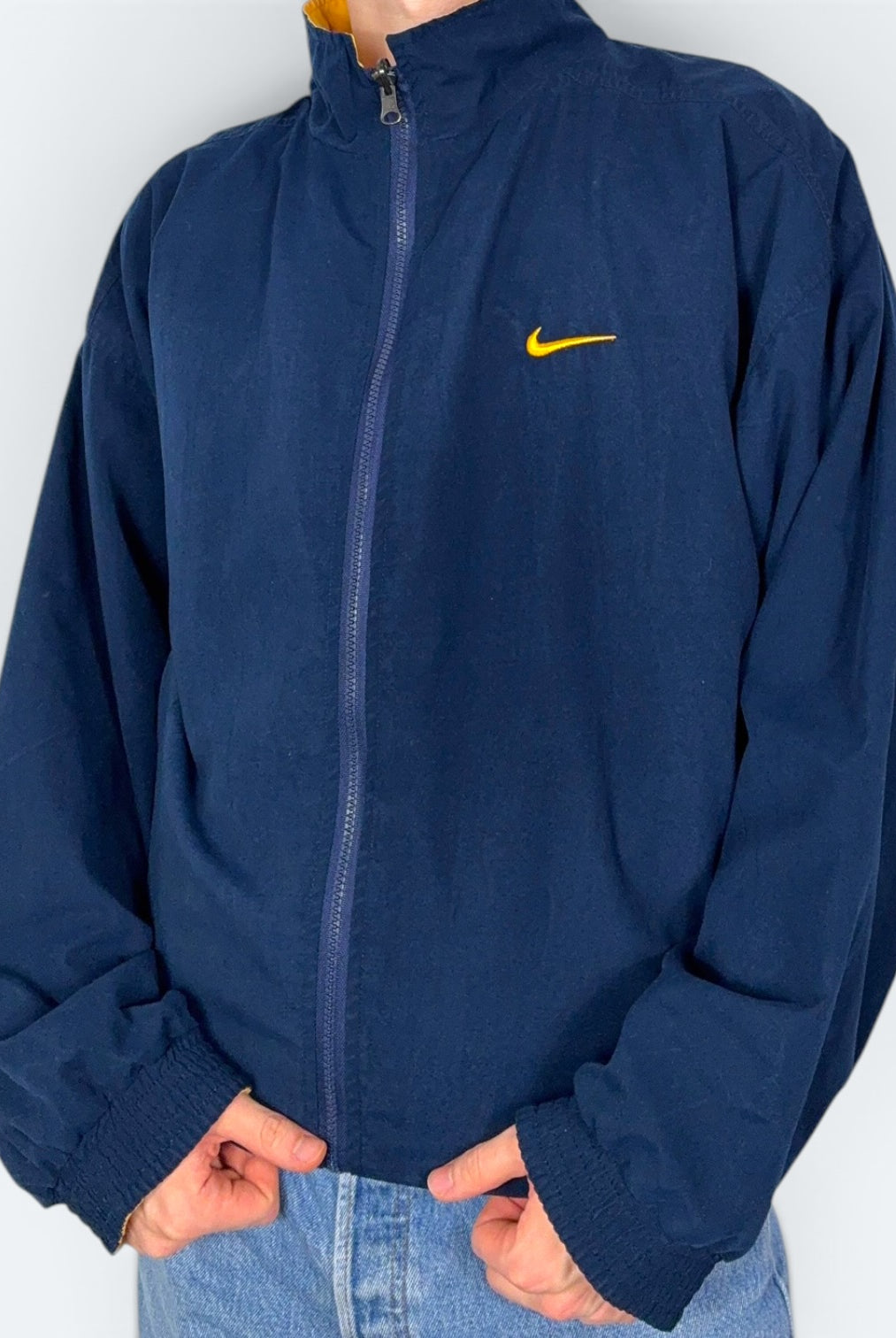 Nike Vintage Wendejacke Gelb Blau XL - Vinverse