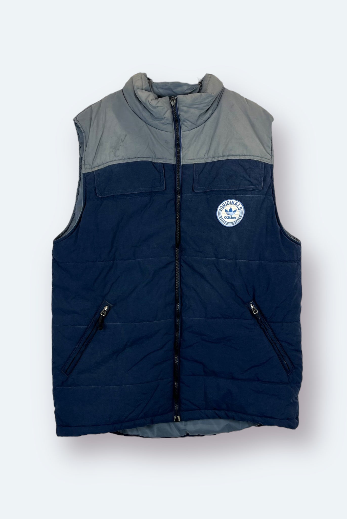 Adidas Originals gepufferte Weste bestickt Marineblau XL - Vinverse