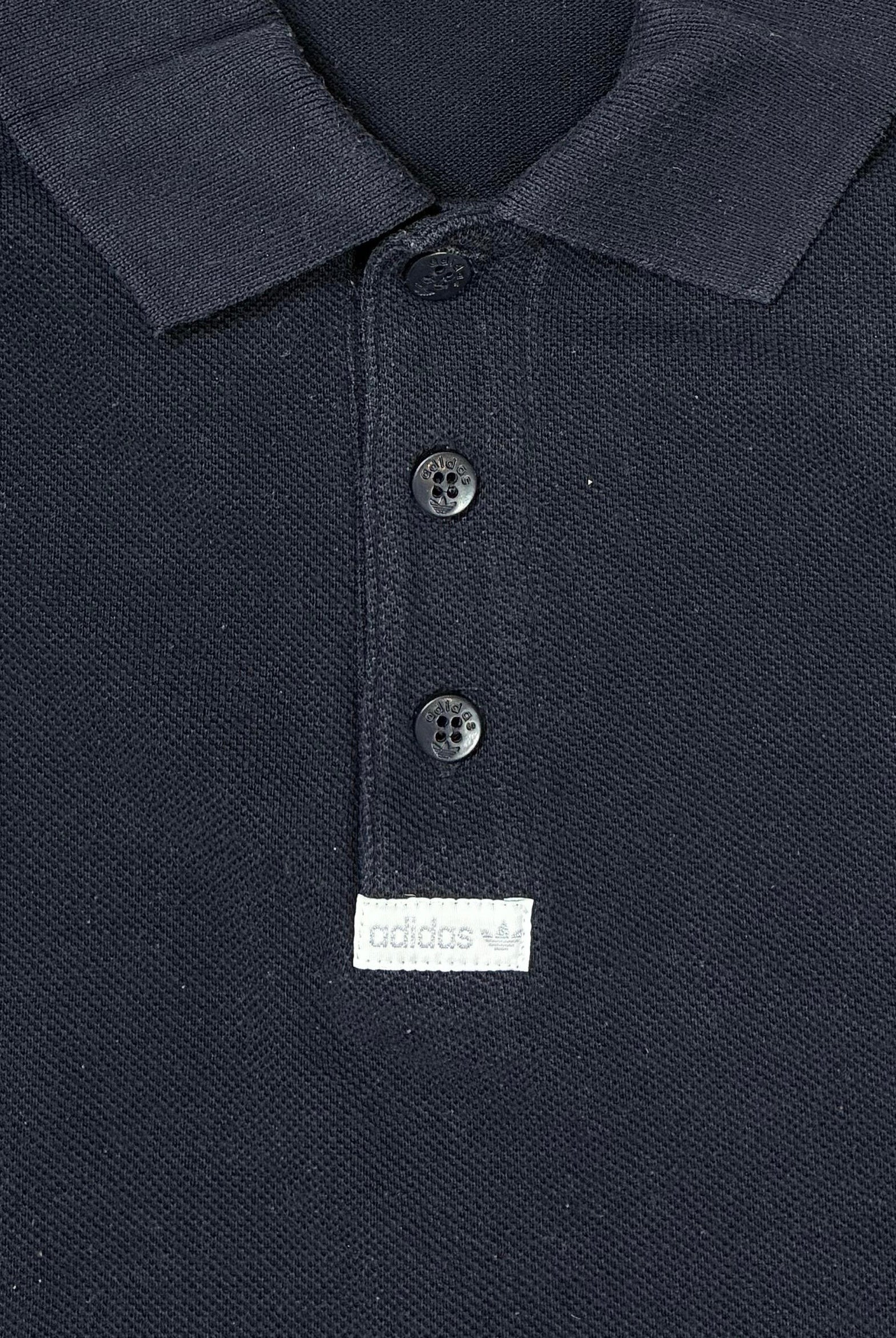 Adidas 80er Vintage Polo Shirt bestickt Schwarz M - Vinverse