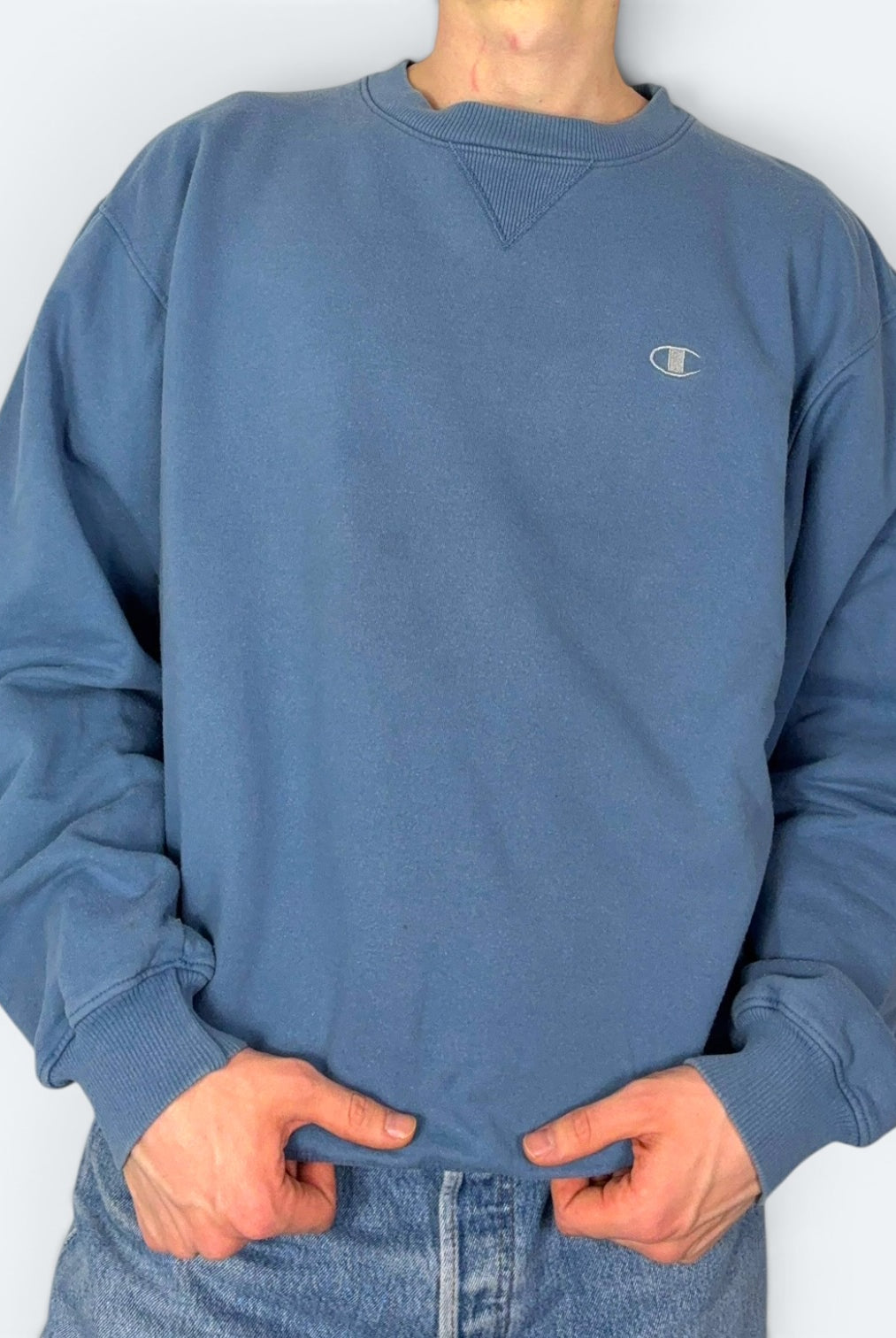 Champion Vintage Sweater 90s Blau M - Vinverse