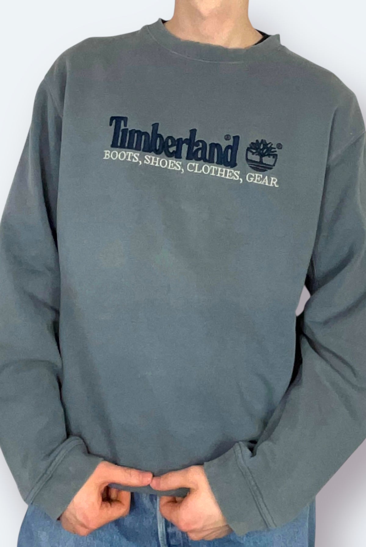 Timberland 90s Vintage Sweater Washed Blau M - Vinverse