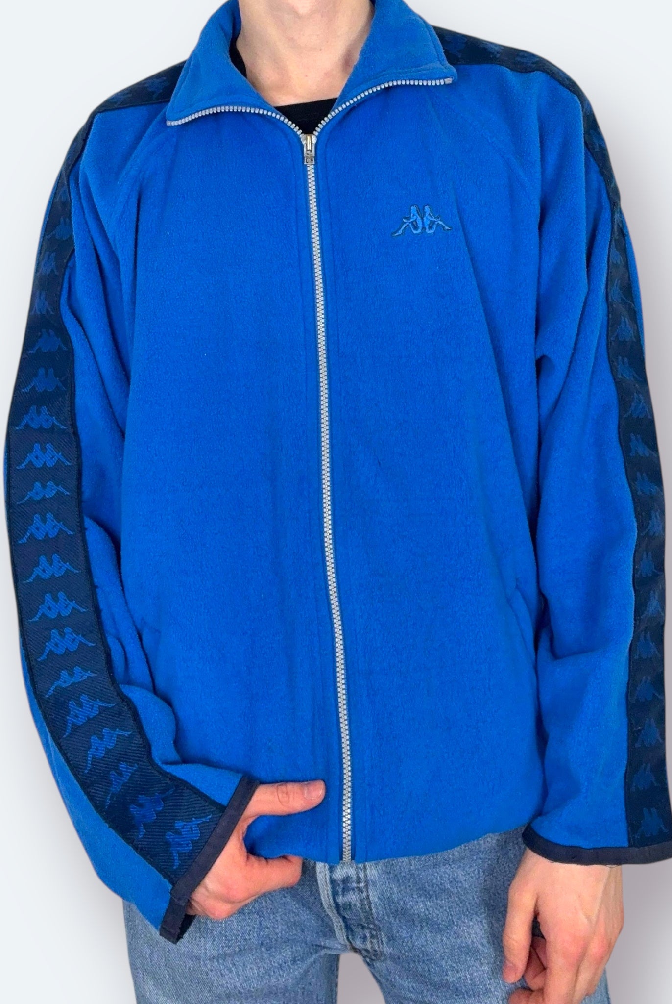 Kappa 90s Vintage Fleece Jacke Blau L - Vinverse