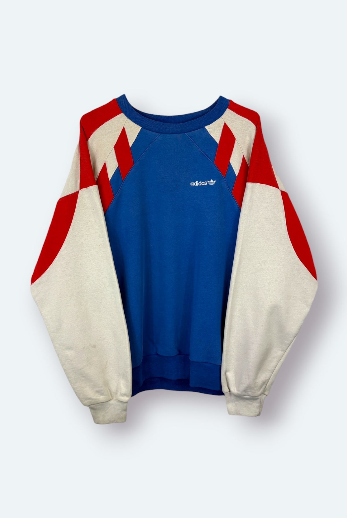 Adidas Vintage Sweater Color-block Blau S
