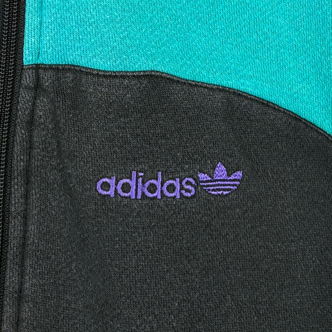 Adidas Vintage Sweatjacke Schwarz Türkis Lila M – Foto 3
