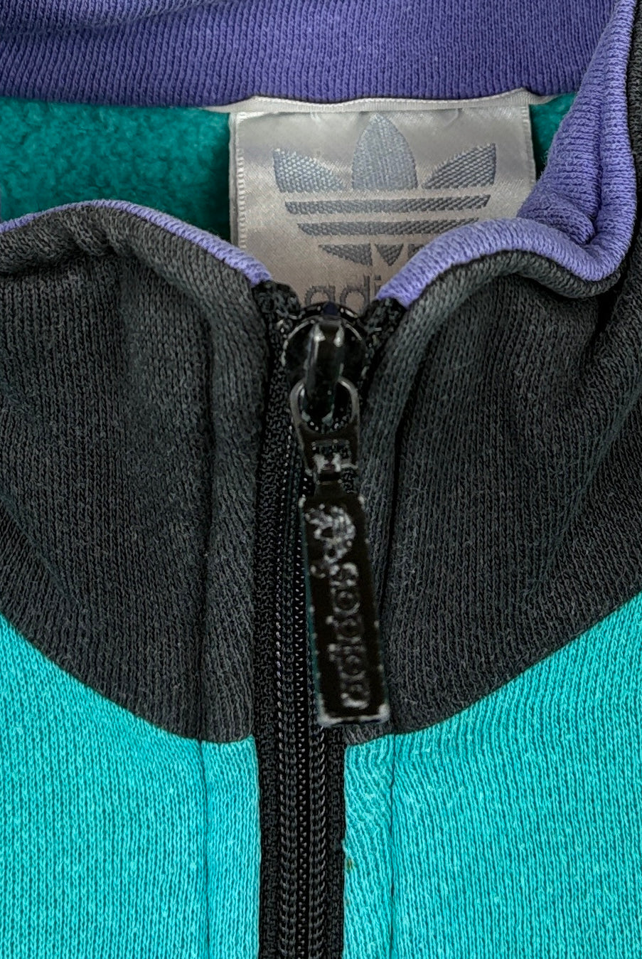 Adidas Vintage Sweatjacke Schwarz Türkis Lila M – Foto 4