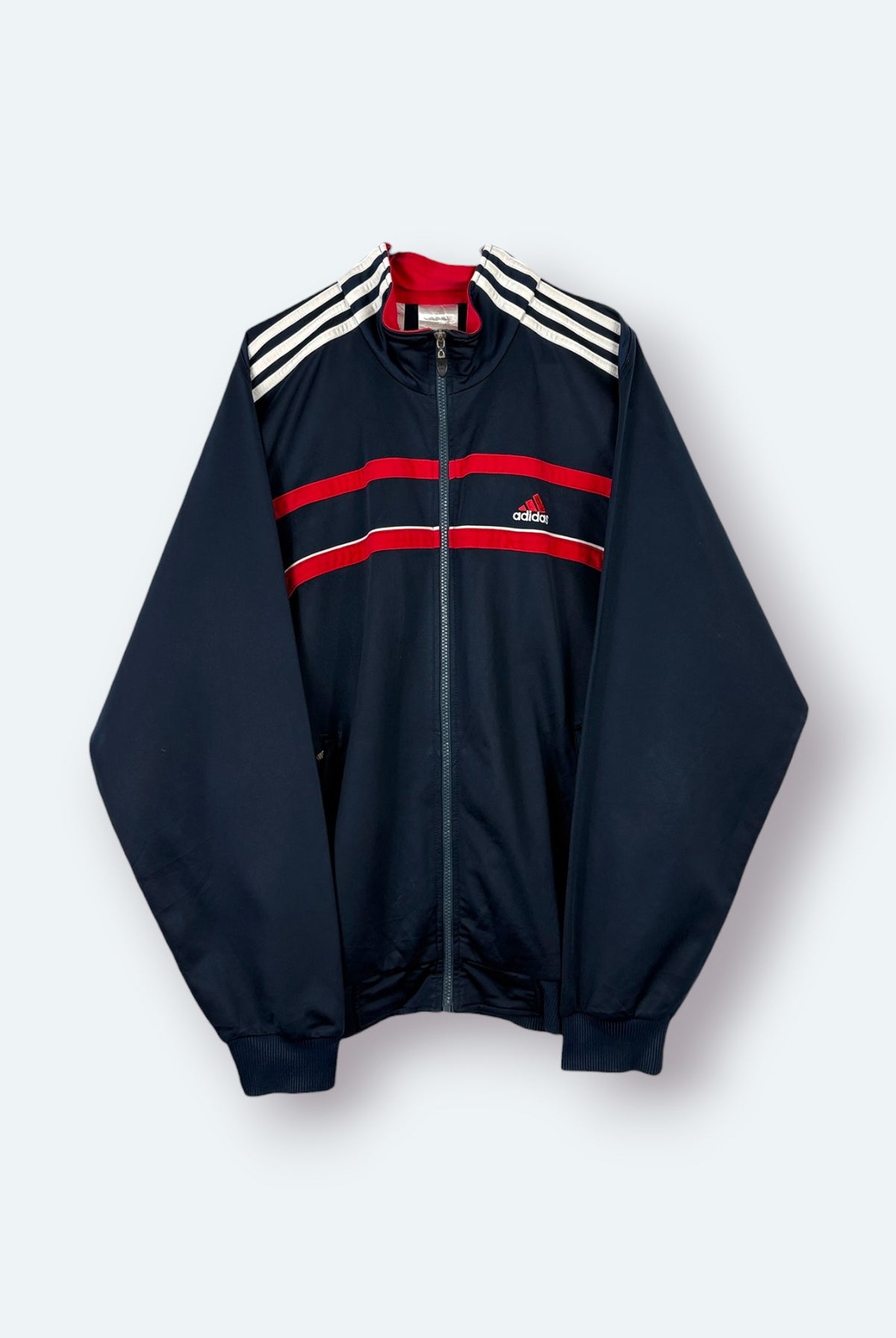 Adidas Vintage Trainingsjacke Streifen Blau L