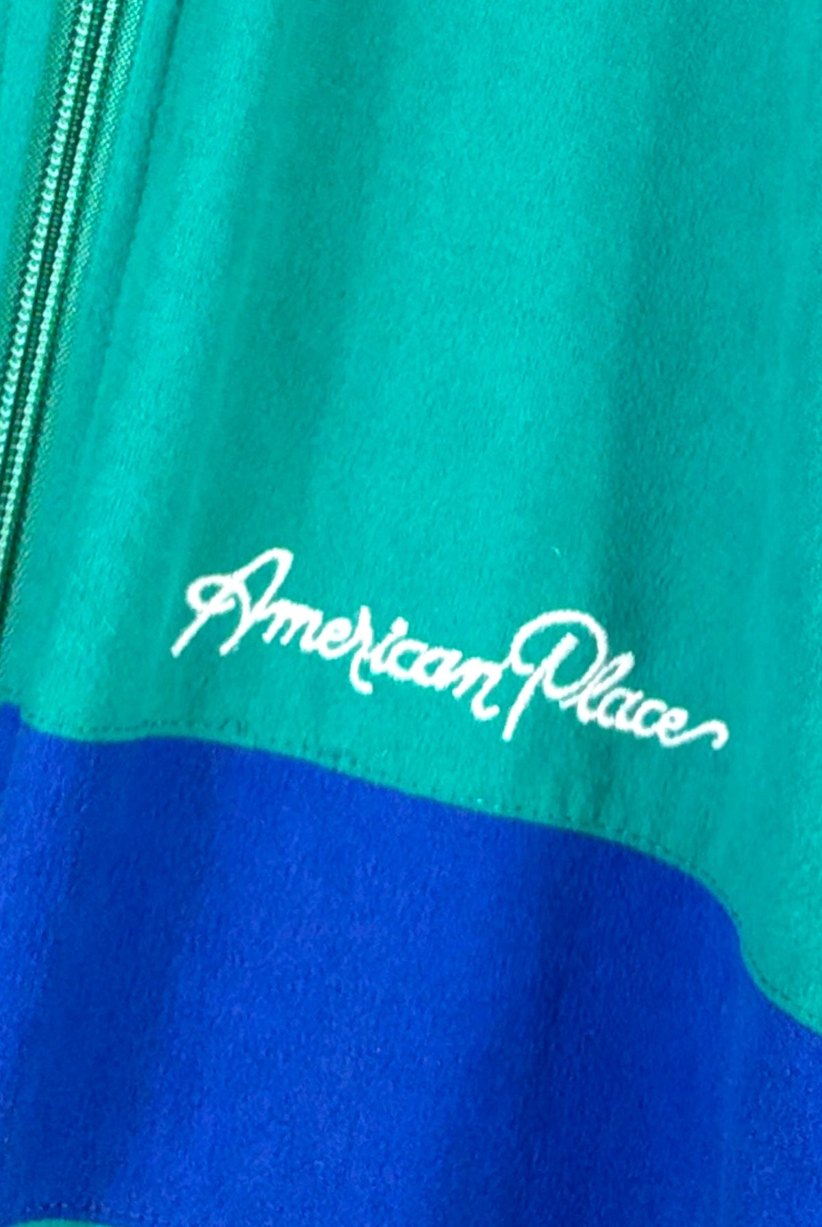 American Place Vintage Samt Trainingsjacke Colorblock Grün XL – Foto 2