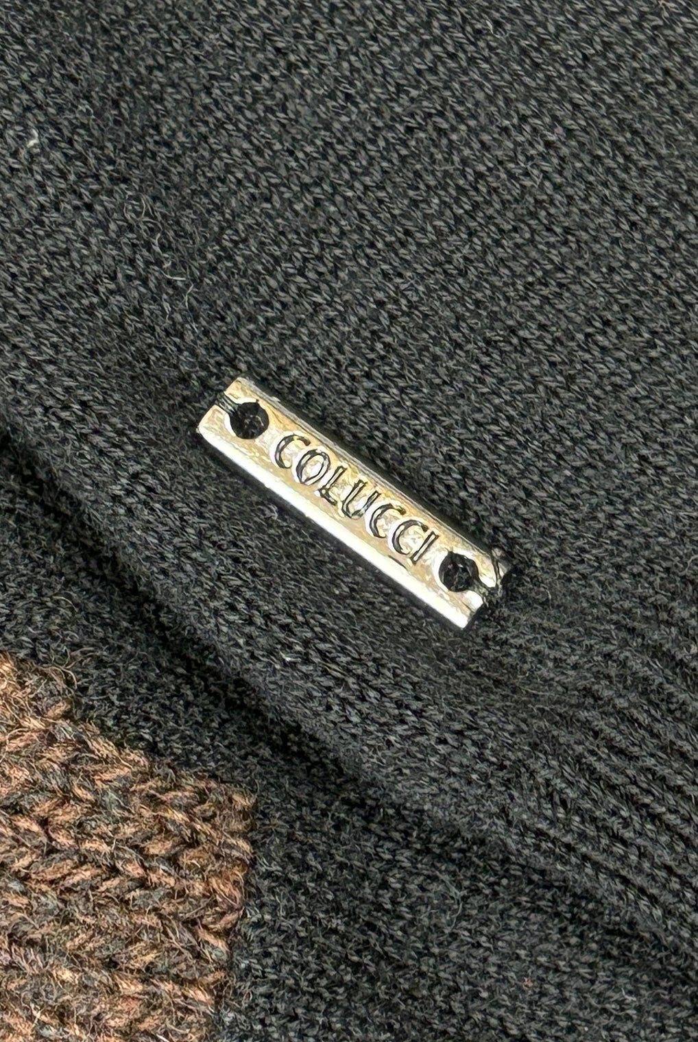 Carlo Colucci Vintage Strickpullover Schlittenhund Stickerei Blau L – Foto 4
