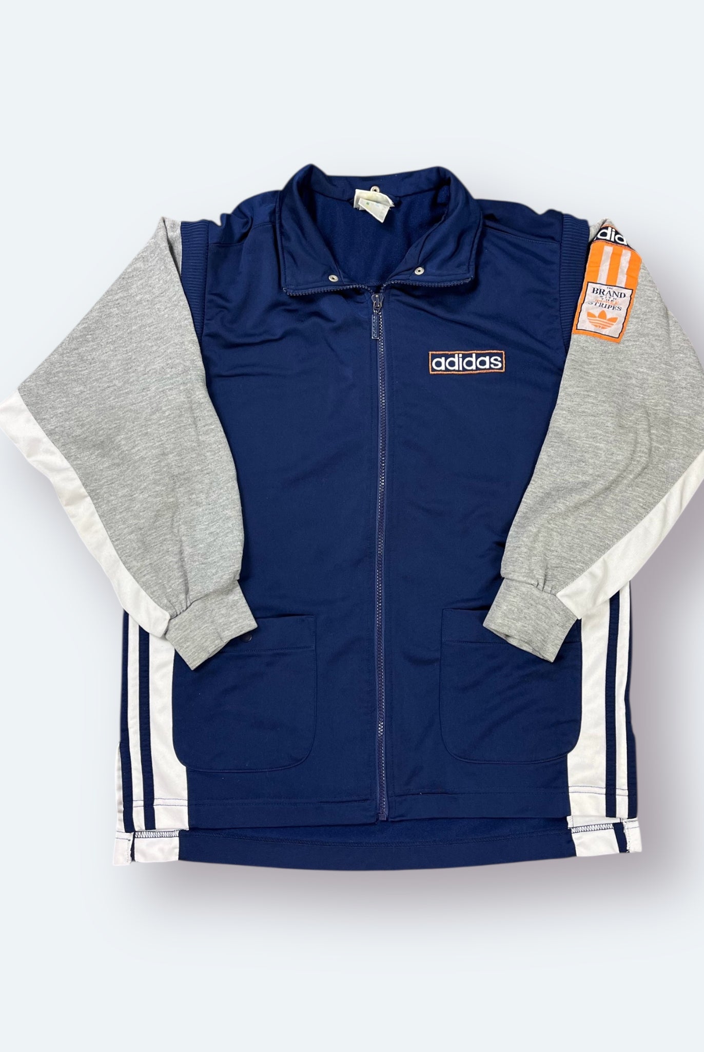 Adidas 90s Vintage Trainingsjacke Blau Grau L - Vinverse