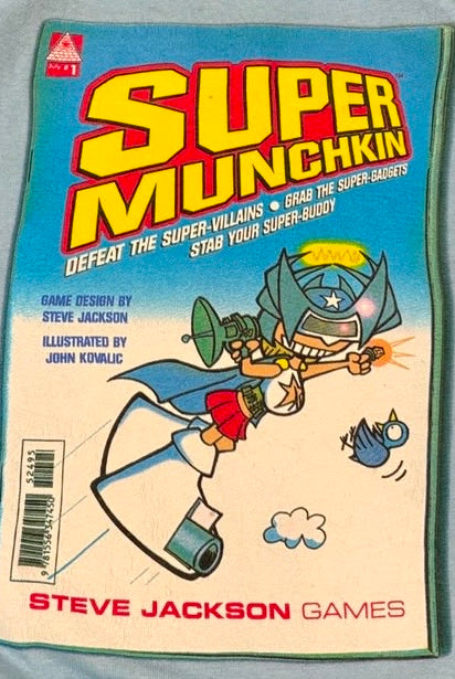 F.O.T.L Vintage T-Shirt Super Munchkin Print Blau M - Vinverse
