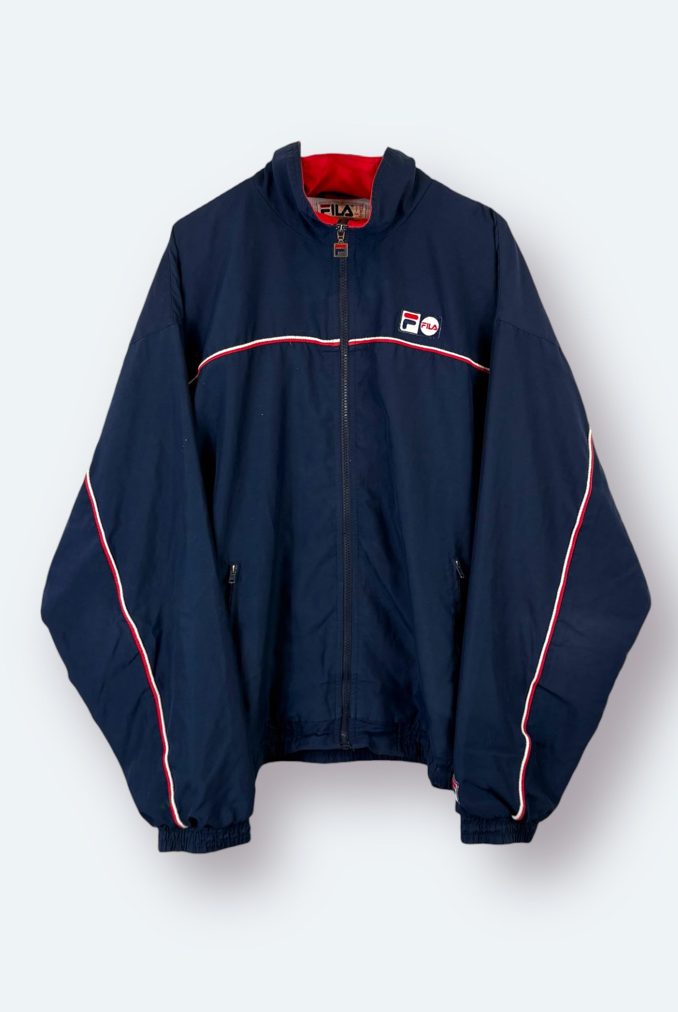 Fila 90s Vintage Trainingsjacke Marineblau L - Vinverse