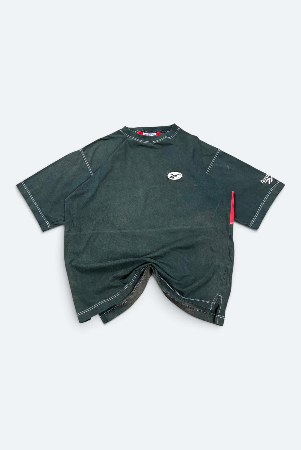 Reebok Vintage T-Shirt Colorblock Grün Rot Schwarz L - Vinverse