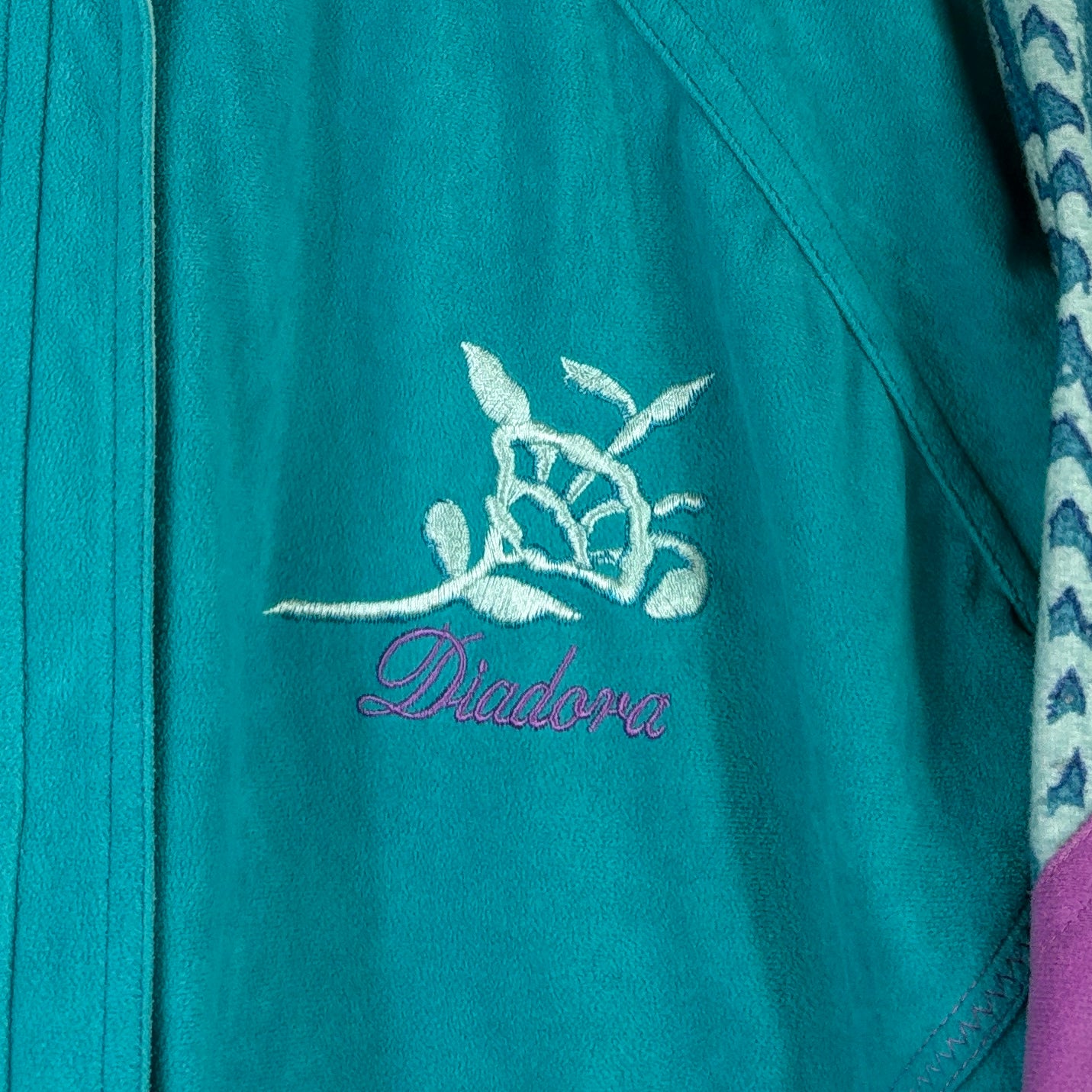 Diadora 90s Vintage Trainingsjacke Samt Türkis S - Vinverse