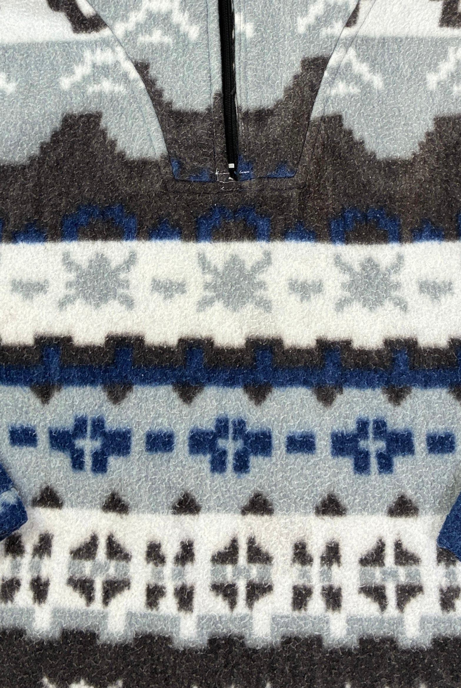 New Fast Vintage Fleece Pullover Gemustert Bunt M - Vinverse