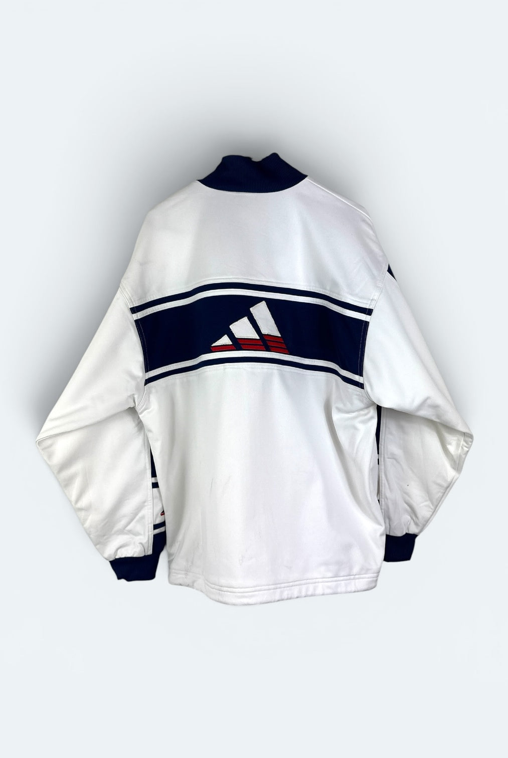 Adidas Vintage Trainingsjacke Weiß Blau S (FLEXKEN RAUS??) - Vinverse