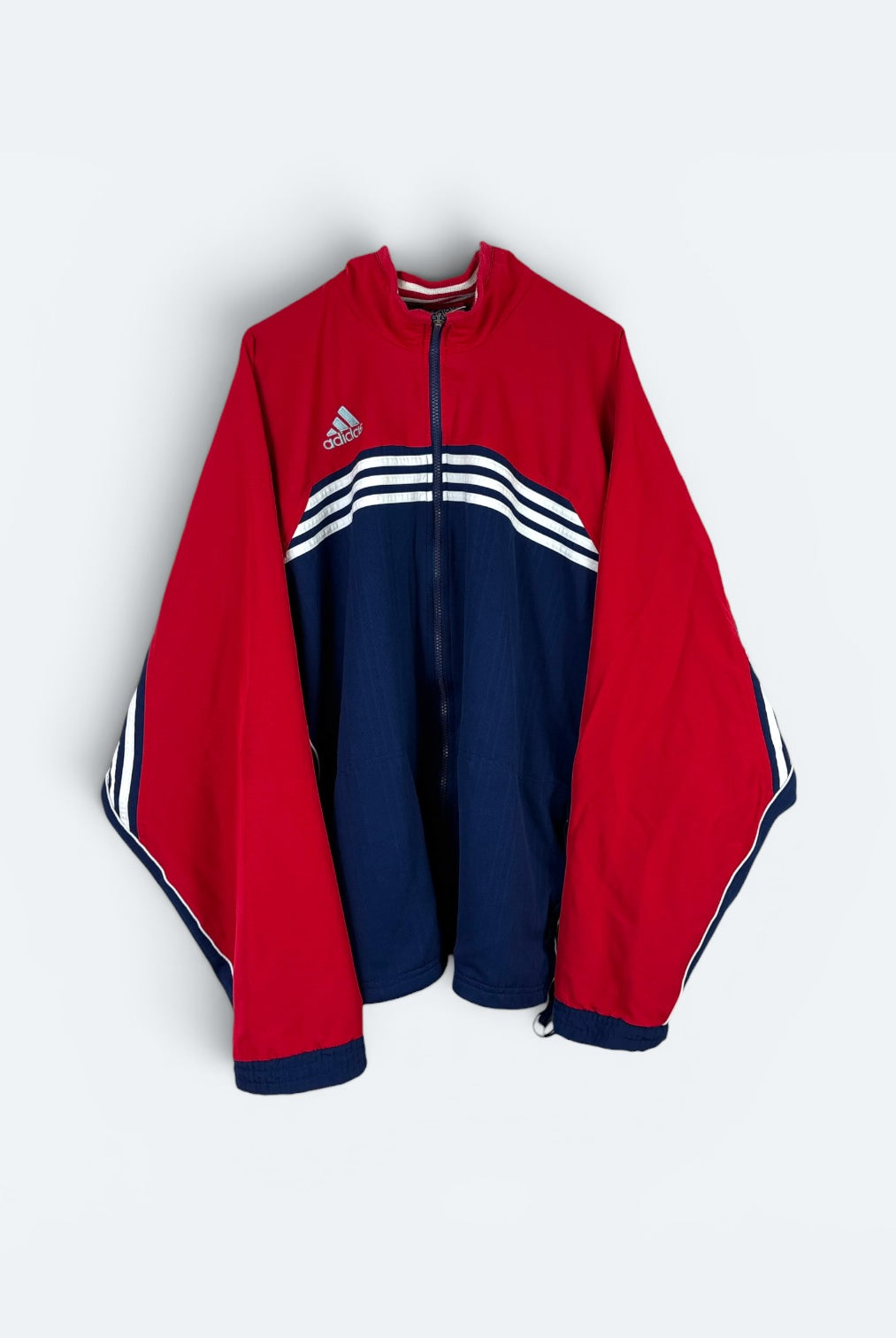 Adidas Vintage Trainingsjacke 90s Rot Blau XL (FLECK???) - Vinverse