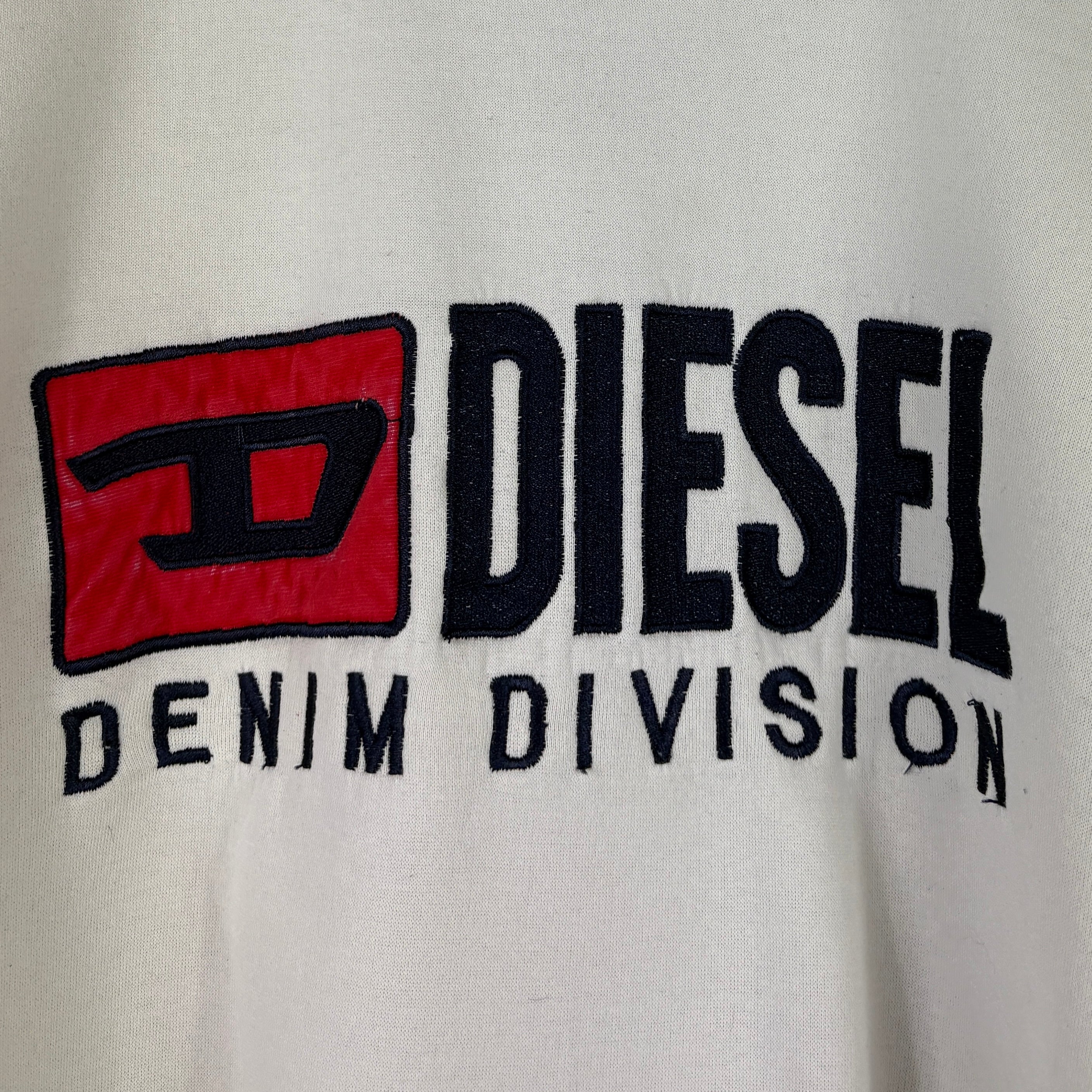 Diesel Big Logo Vintage Sweater Creme Weiß L - Vinverse