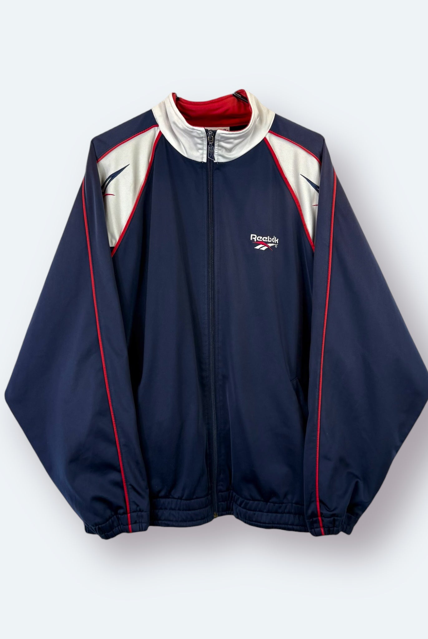 Reebok 90s Vintage Trainingsjacke Blau Rot Weiß M - Vinverse