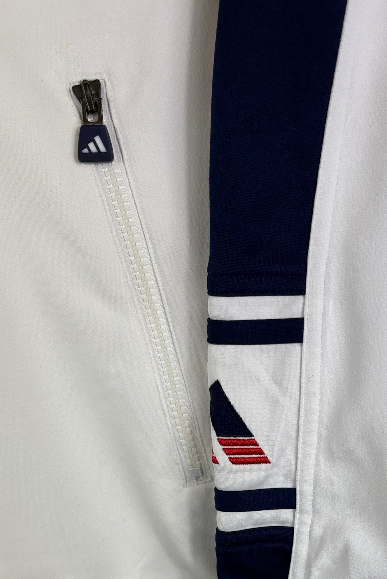 Adidas Vintage Trainingsjacke Weiß Blau S (FLEXKEN RAUS??) - Vinverse