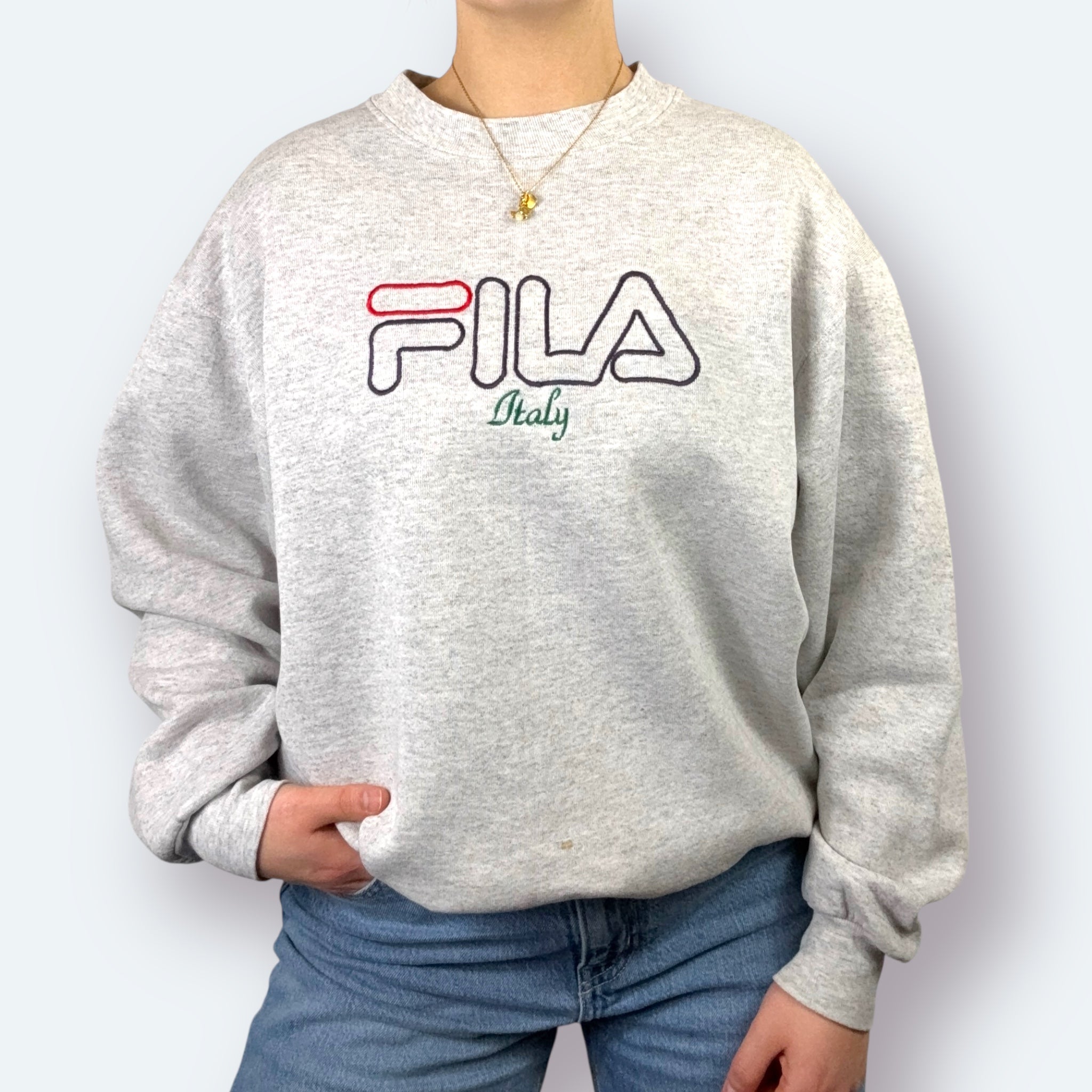 Fila 90s Vintage Sweater Grau S - Vinverse