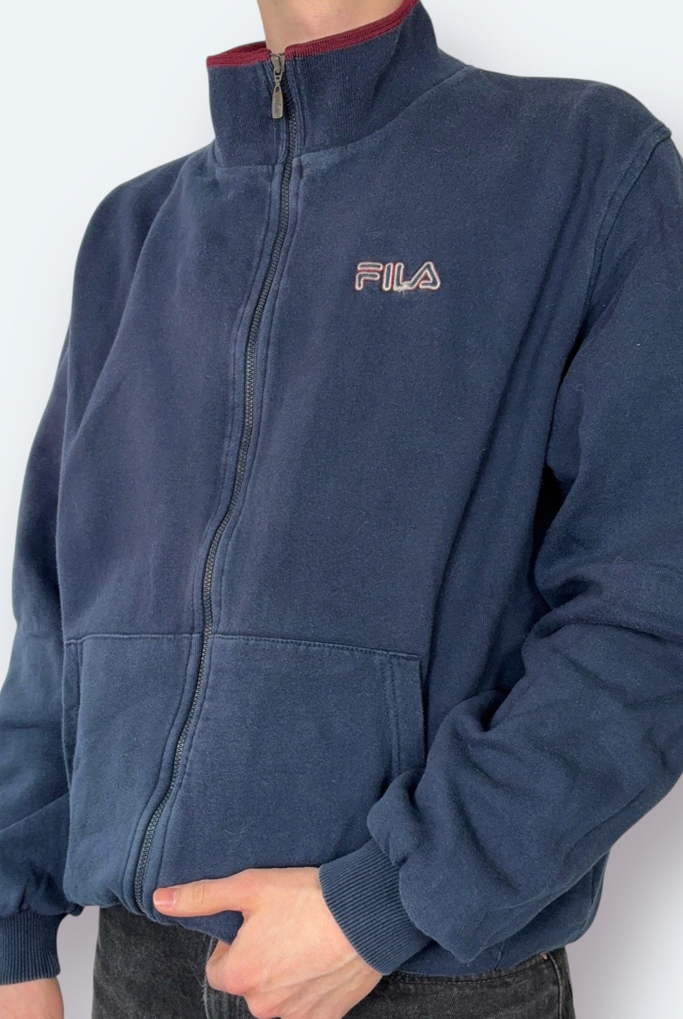 Fila Small Logo Sweatjacke Marineblau L - Vinverse