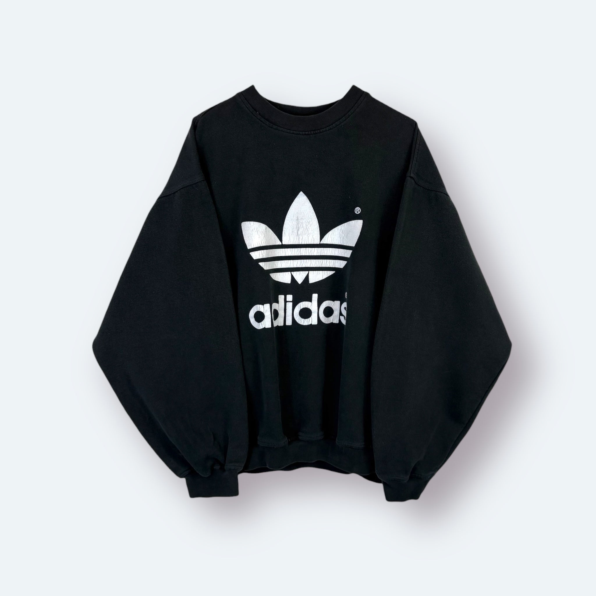 Adidas 90s Vintage Sweater Print Schwarz M - Vinverse