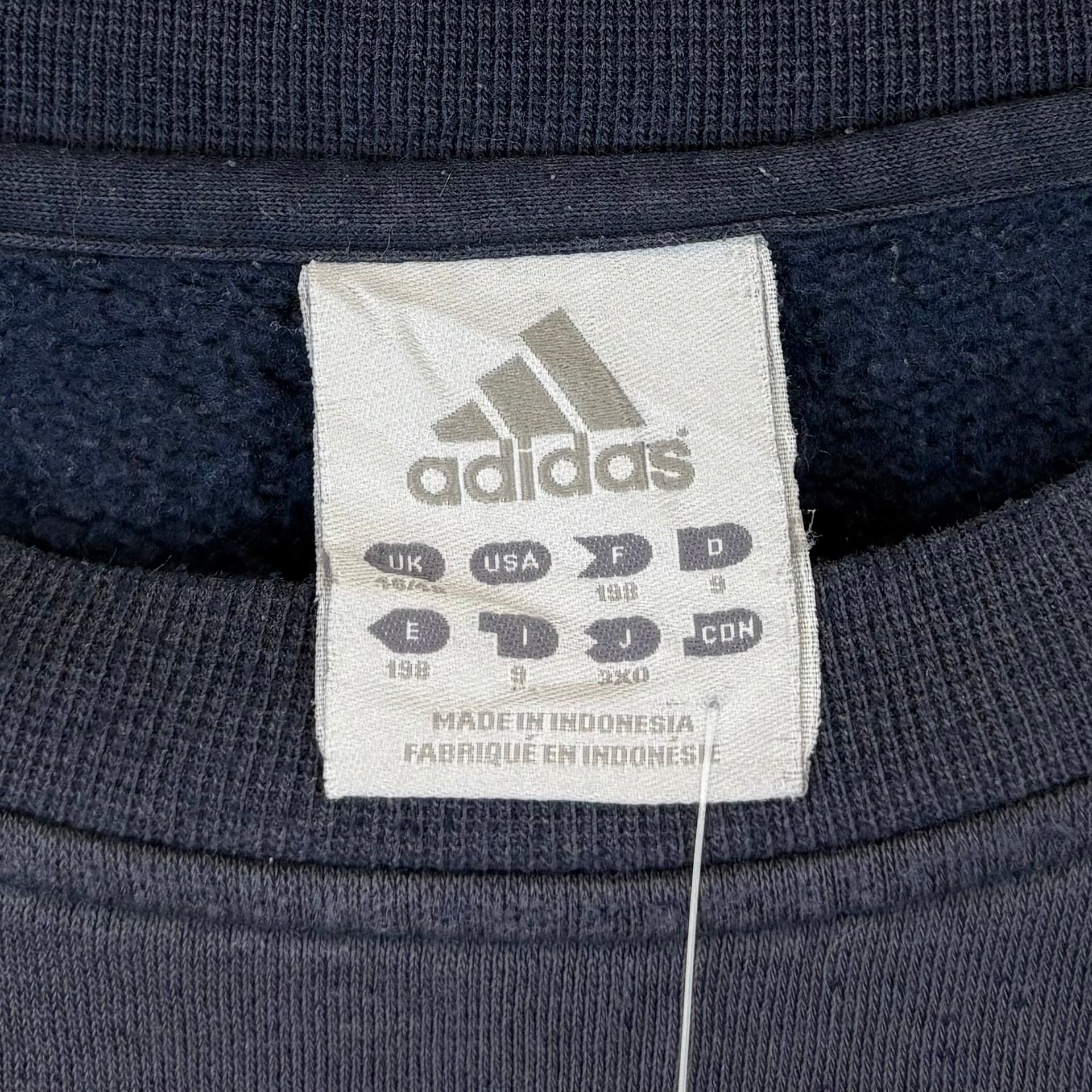 Adidas 2002 Big Logo Sweater Washed Blau L - Vinverse