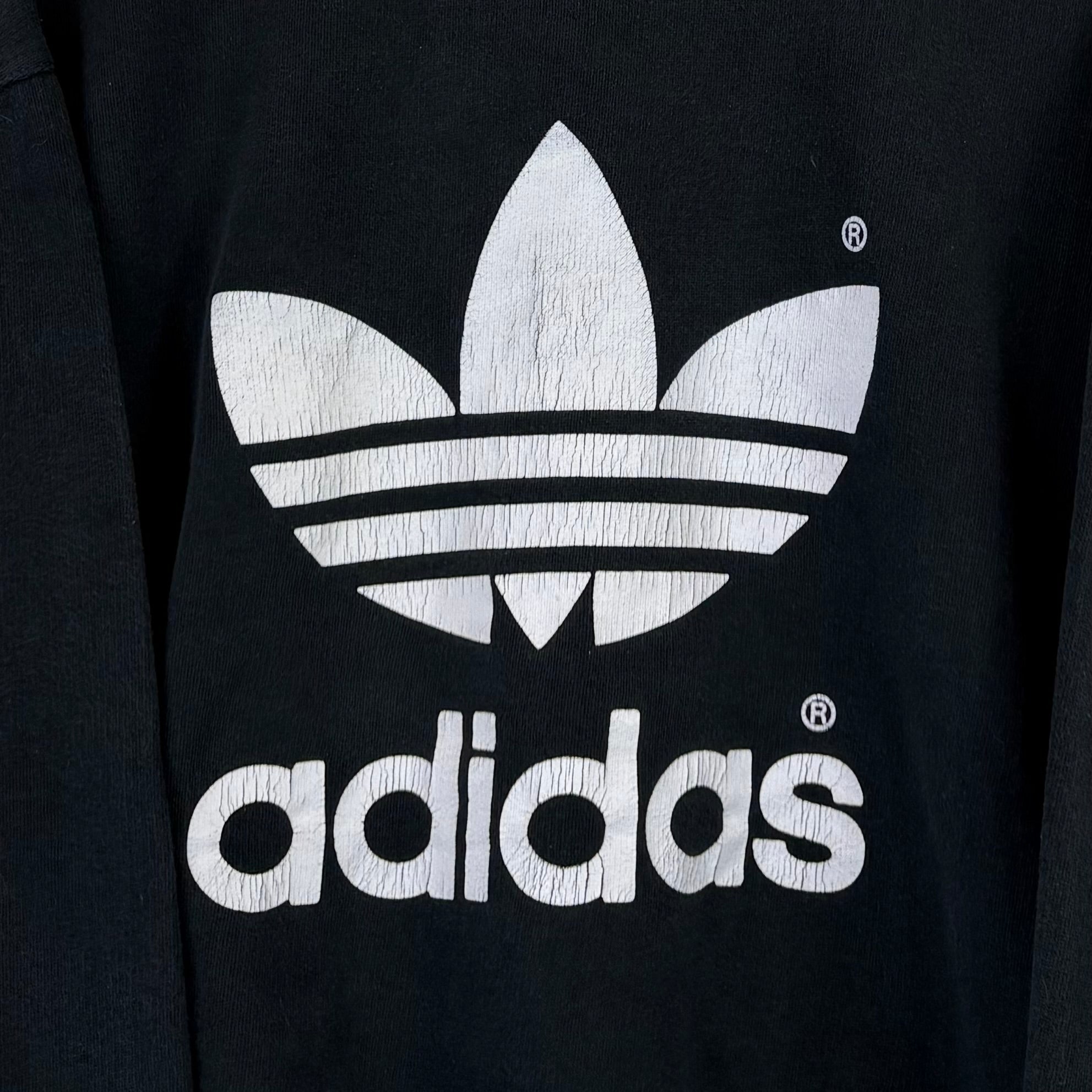 Adidas 90s Vintage Sweater Print Schwarz M - Vinverse