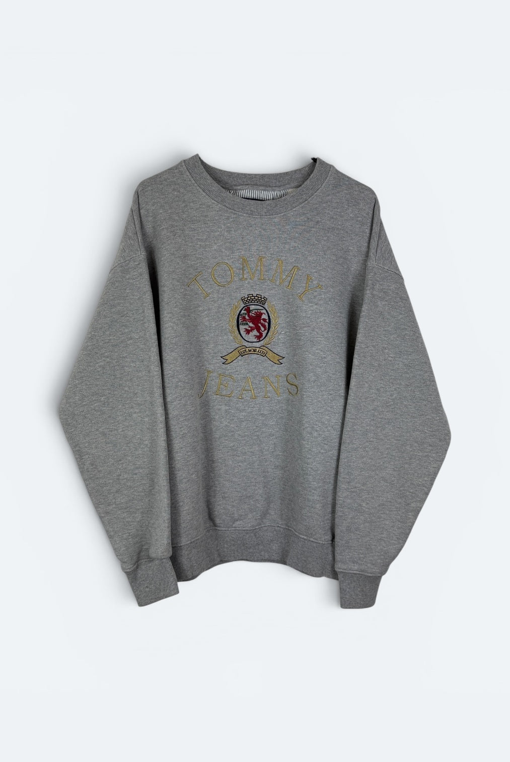 Tommy Jeans Vintage Sweater Big Logo Grau L - Vinverse