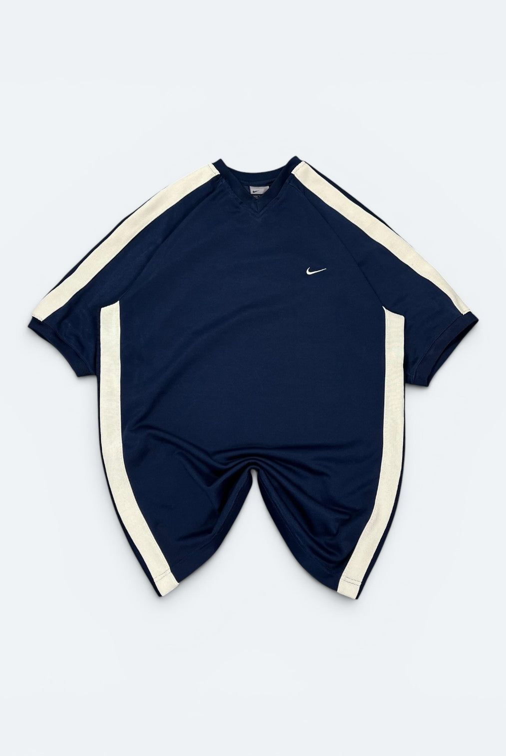 Nike Vintage T-Shirt Streifen Blau M - Vinverse