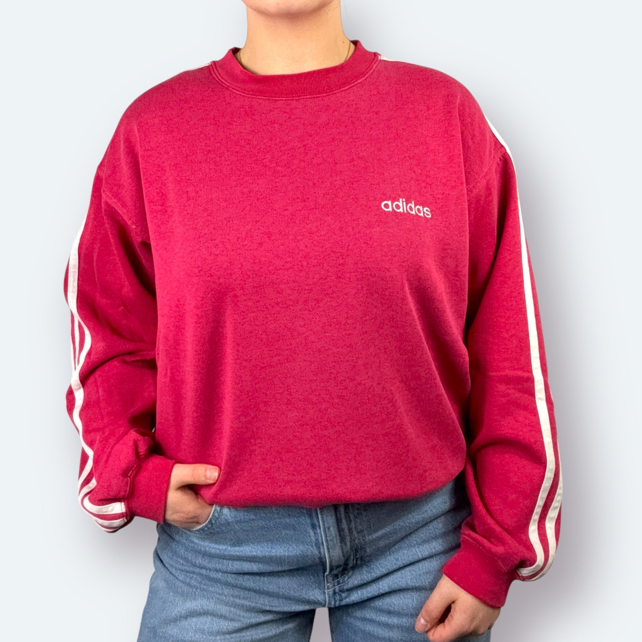 Adidas 90s Vintage Sweater Rot M - Vinverse
