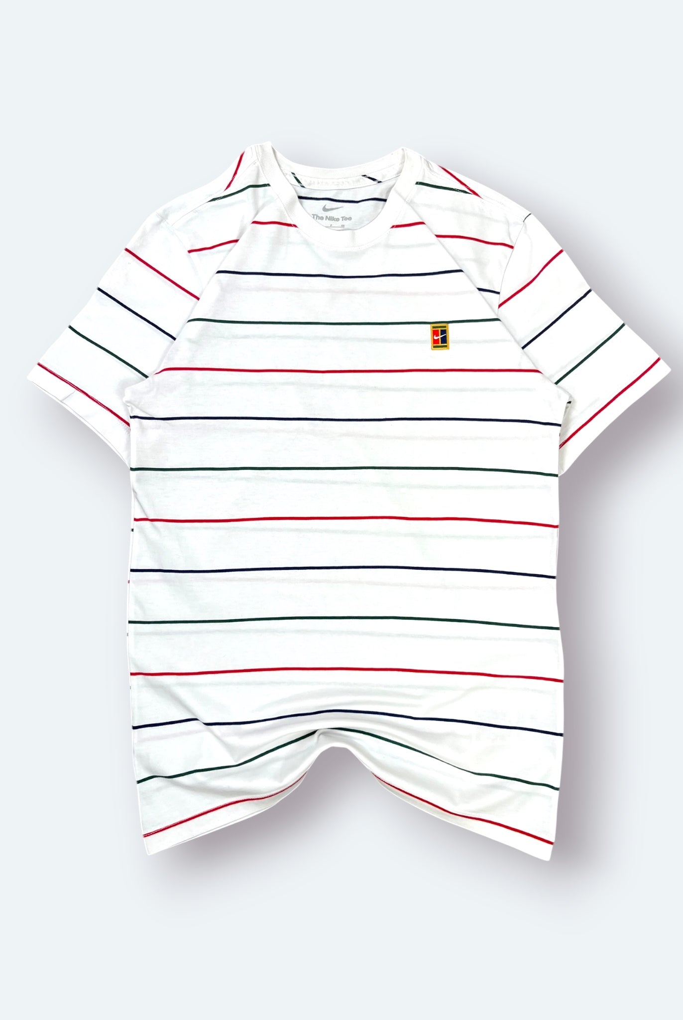 Nike Vintage T-Shirt Gestreift Weiß S - Vinverse