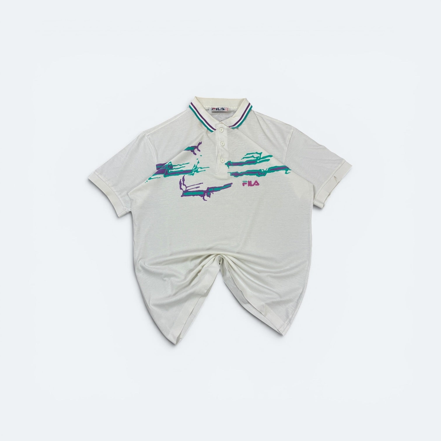 Fila Vintage Shirt Print Weiß L - Vinverse
